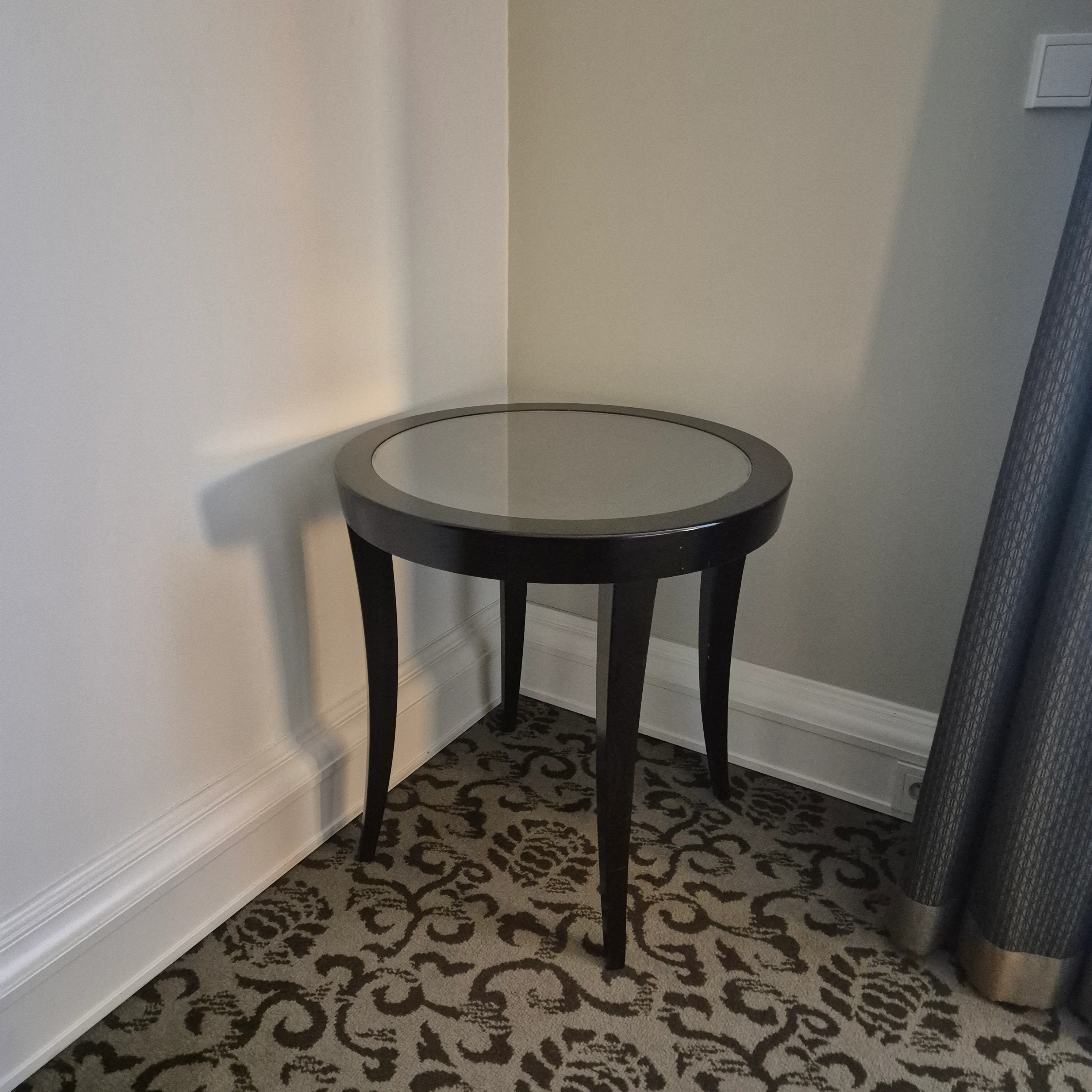 Beistelltisch rund Holz Grand Hotel Atlantic Hamburg gebraucht Tisch - Image 3