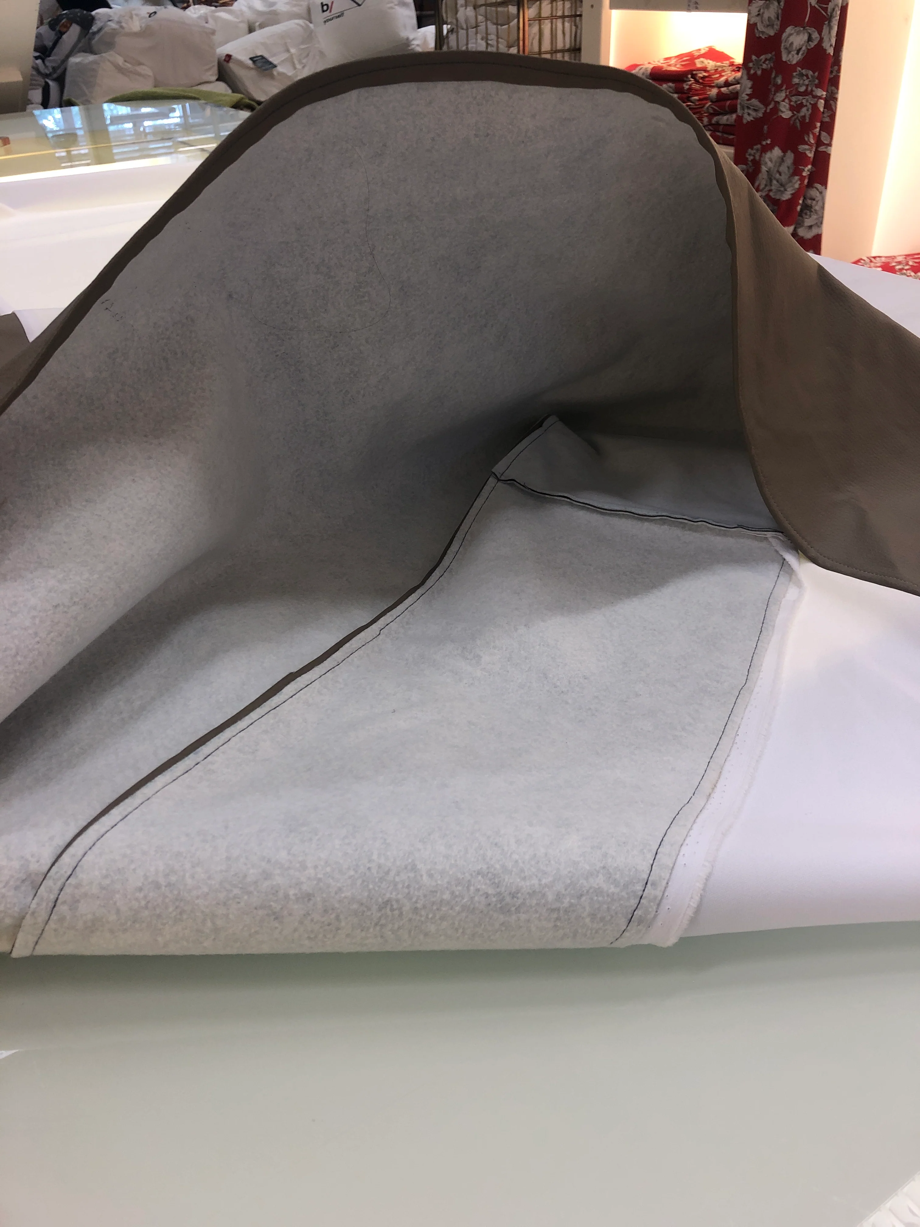 Betthusse grau braun Skirting Husse Leder - Image 6
