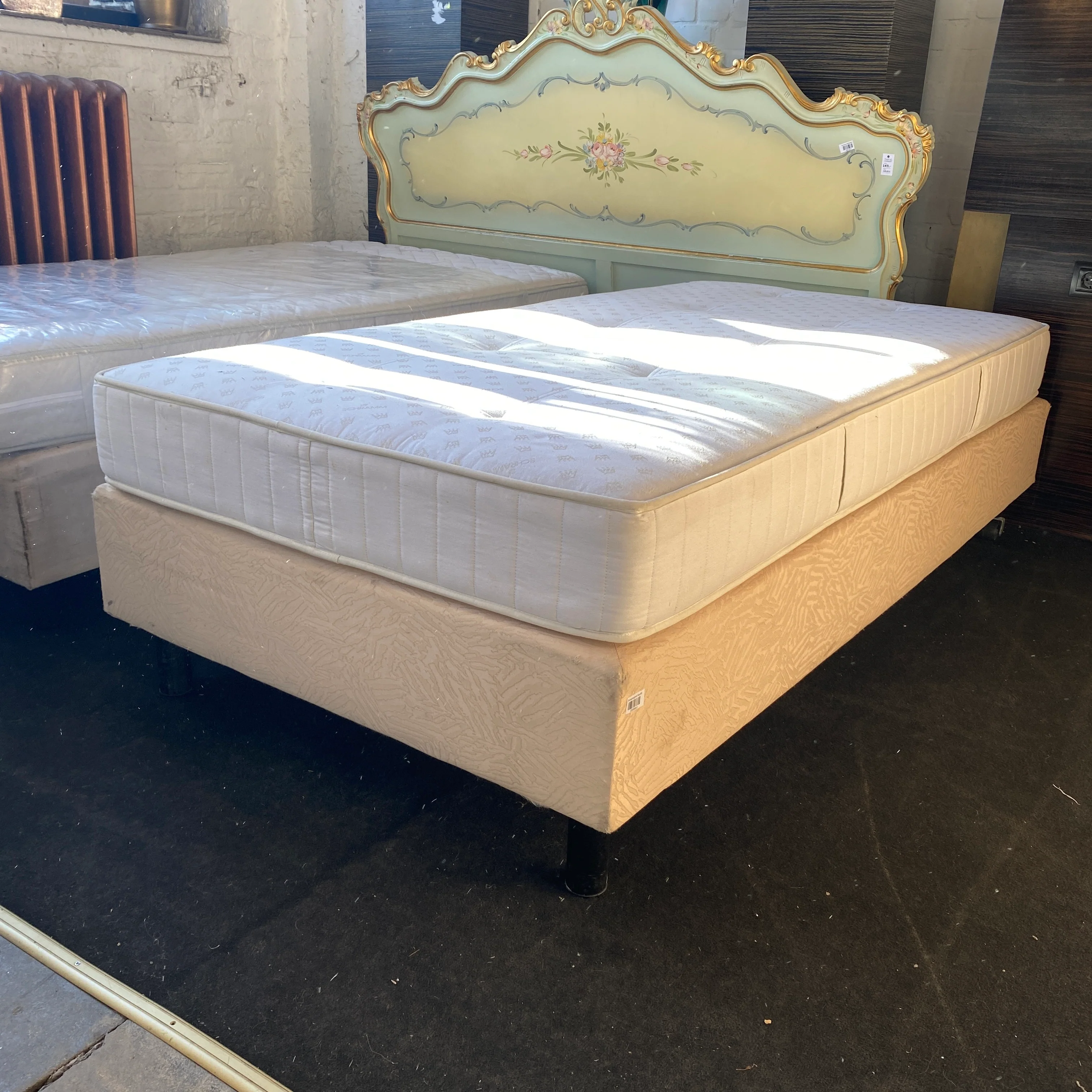Boxspringbett 90x200 creme mit Matratze Bett gebraucht