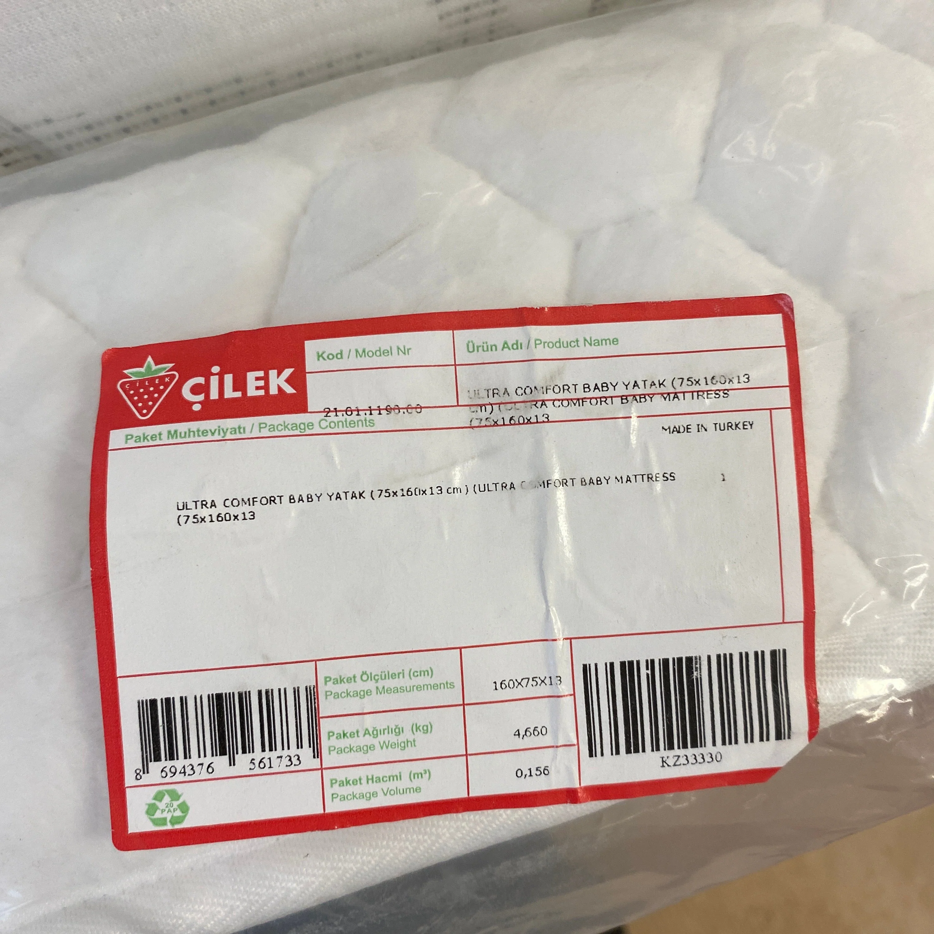 Çilek Ultra Comfort Matratze 75x160 Neu OVP Einzelmatratze - Image 4