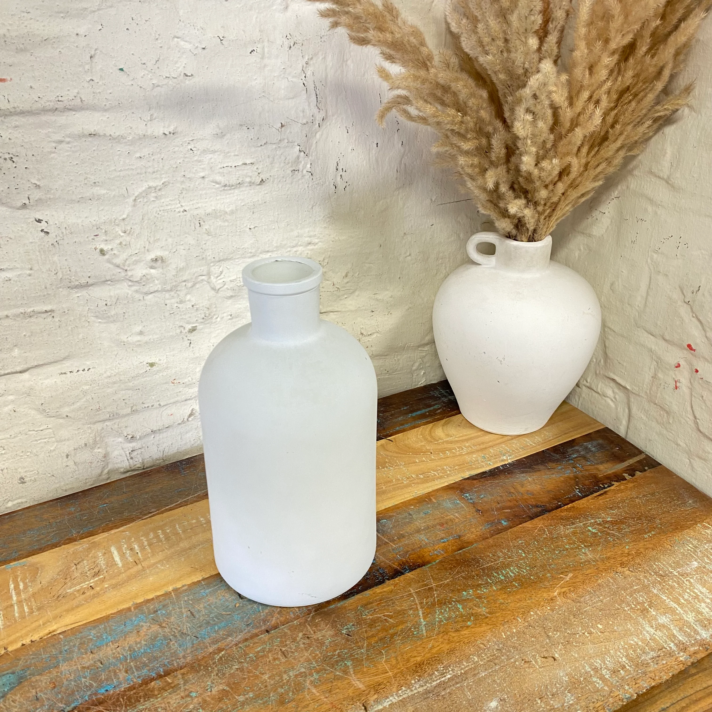 Countryfield Flaschenvase Chany S weiß Glas 27cm Vase