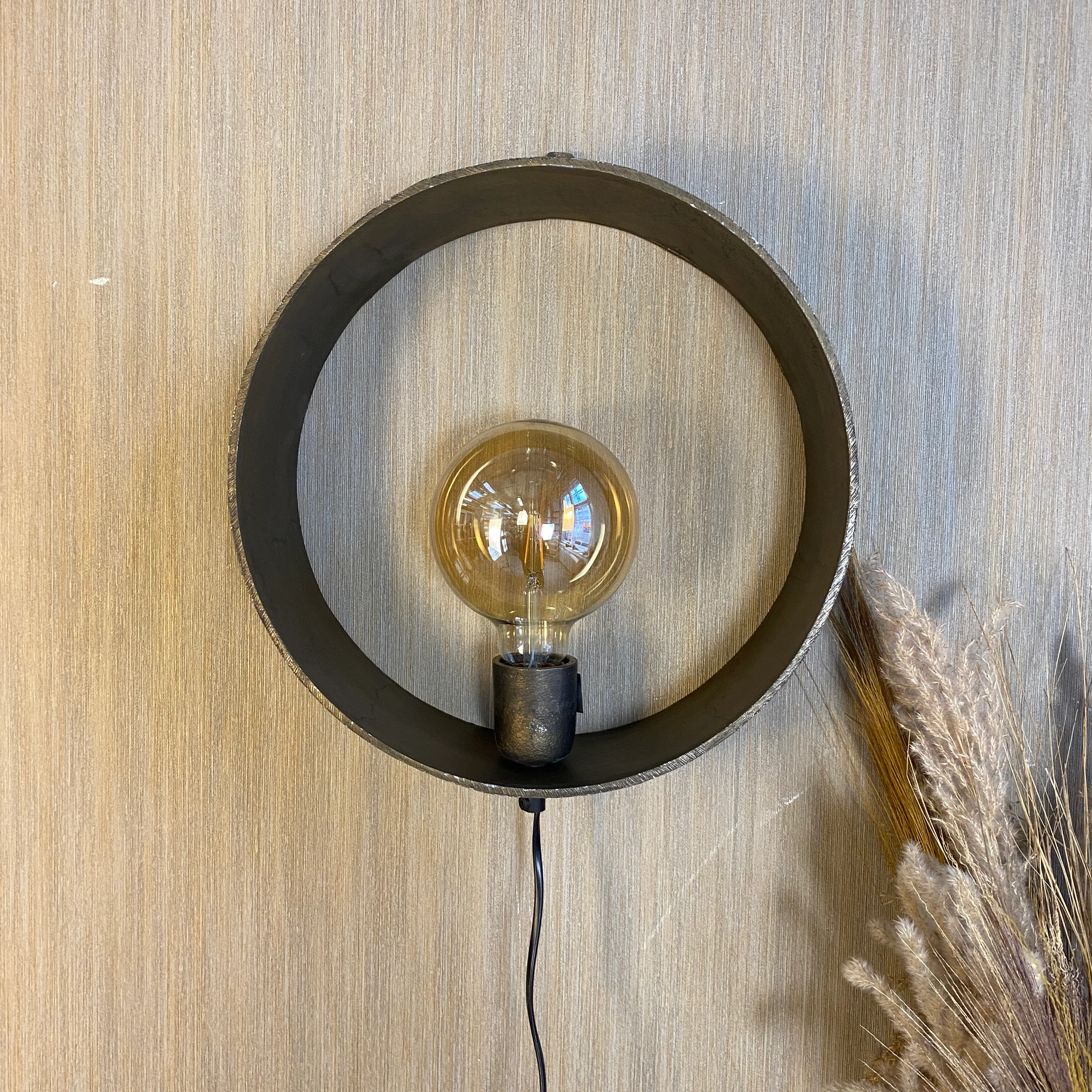Countryfield Largo Wandleuchte Ring 35cm Metall Messing Wandlampe - Image 2