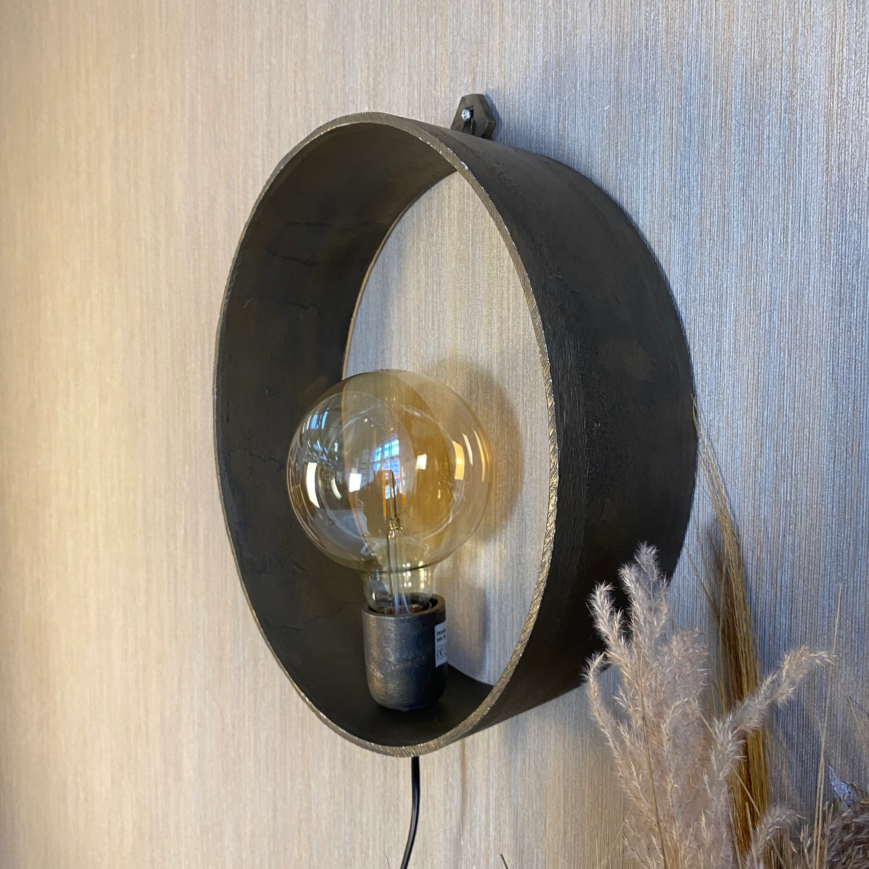 Countryfield Largo Wandleuchte Ring 35cm Metall Messing Wandlampe - Image 7
