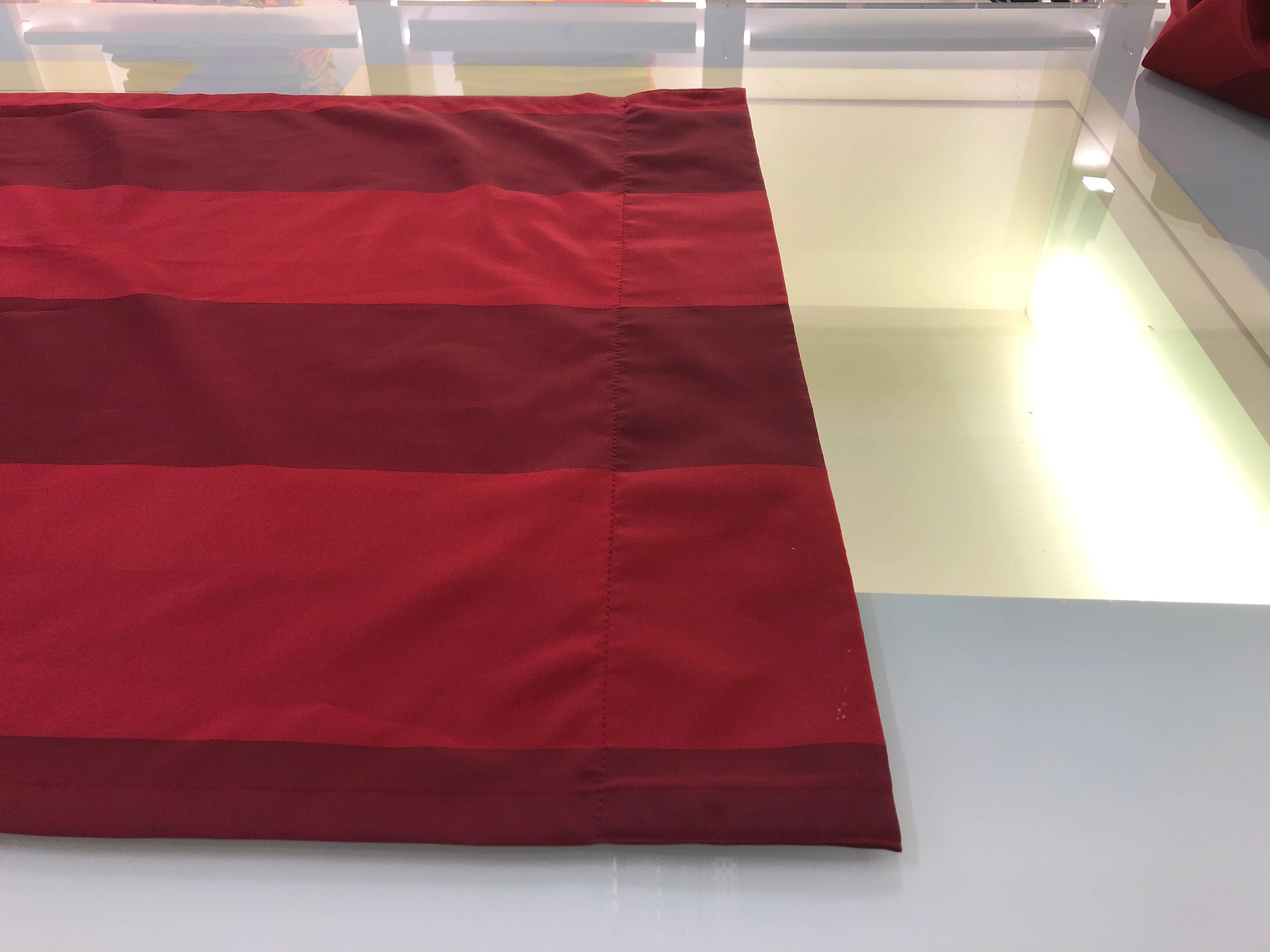 Gardine Vorhang 220x70 rot gestreift lichtdurchlässig gebraucht - Image 4