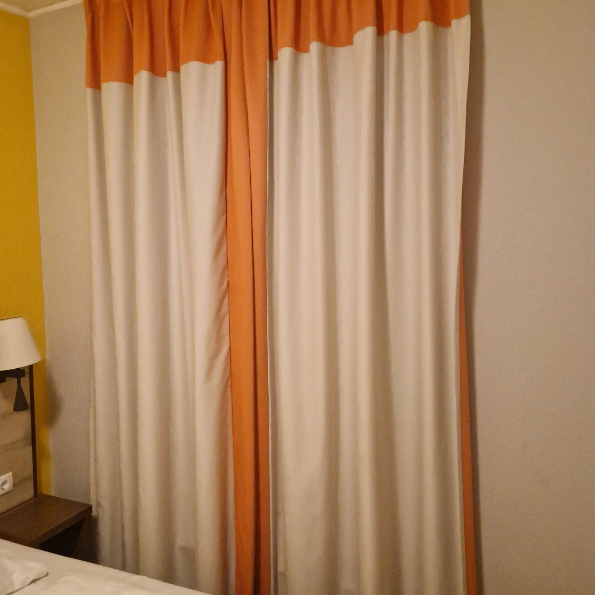 Gardine Vorhang Verdunkler gebraucht 270x80 beige mit orangen Streifen - Image 5