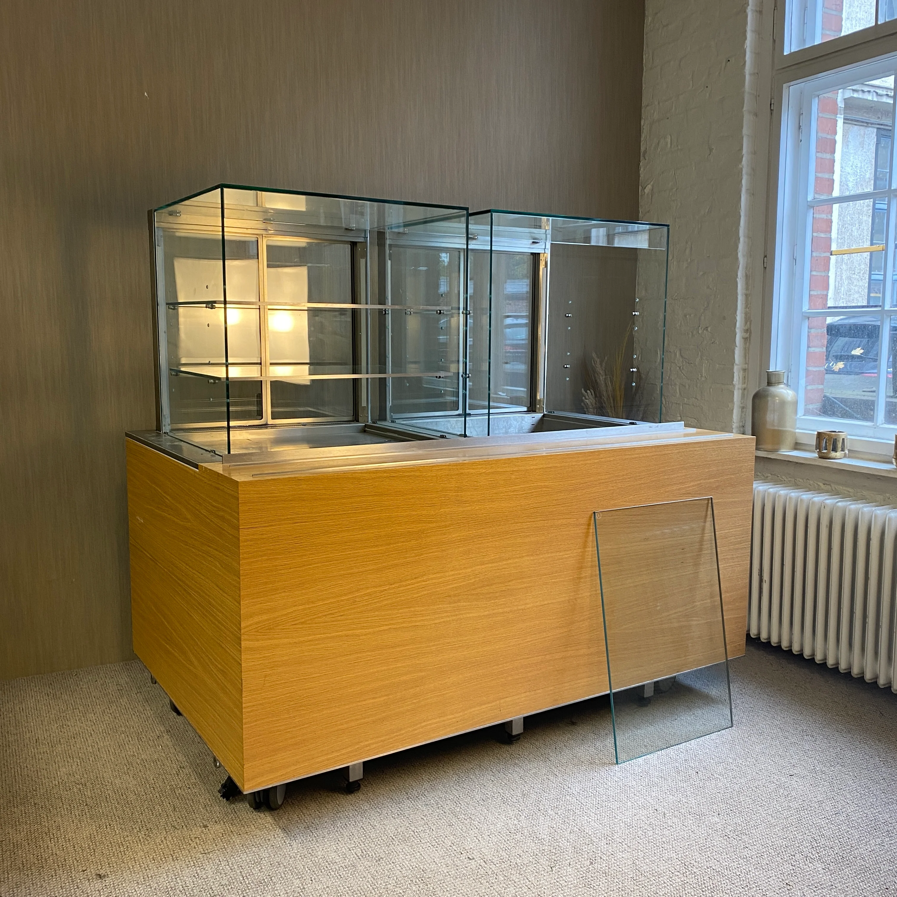 Rieber Kaltbuffet Vitrine gebraucht Eiche Furnier Edelstahl Gastro - Image 9