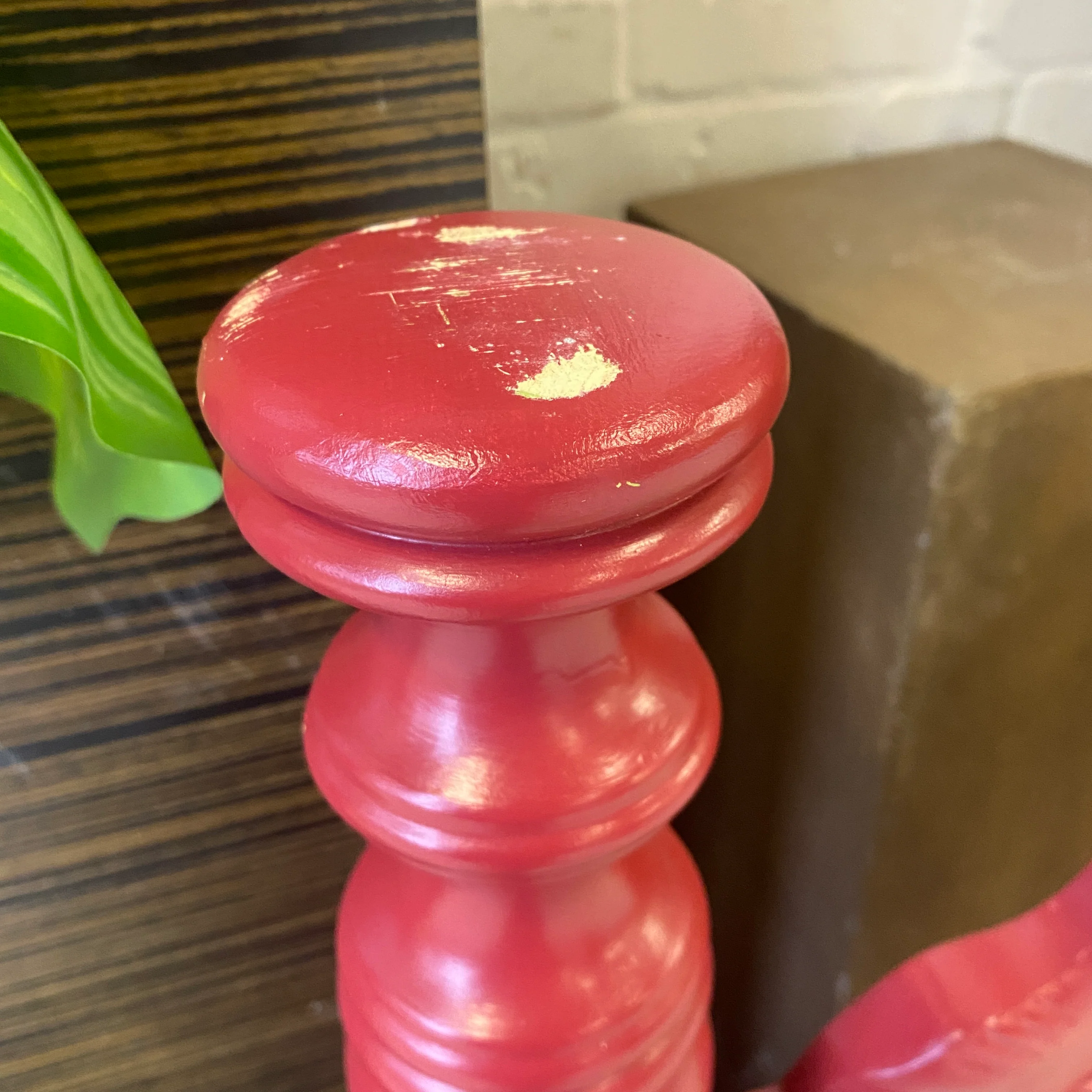 Vintage Bettkopfteil Massivholz rot – Kopfteil gebraucht - Image 4