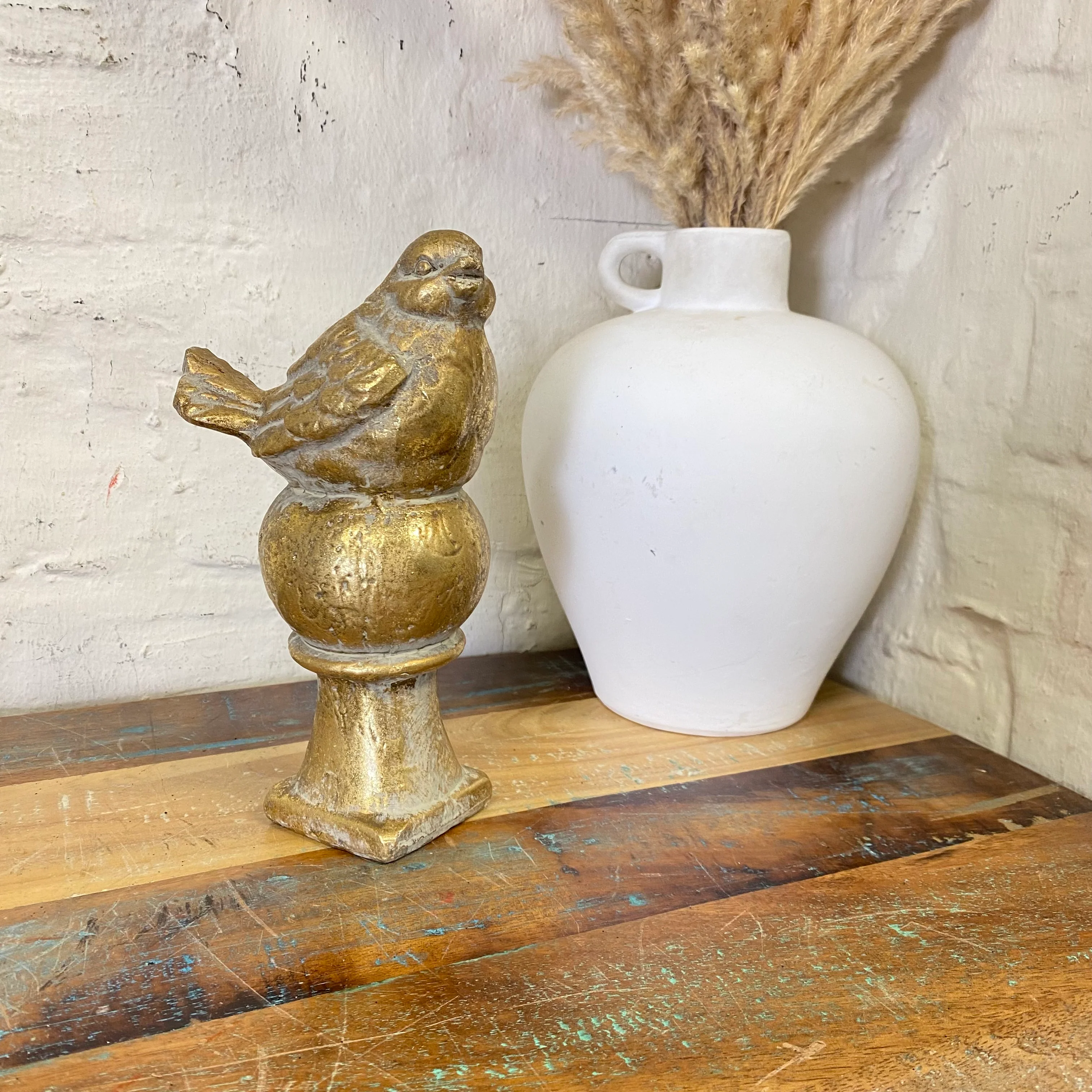 Countryfield Figur Terrence Vogel goldfarbig 21cm nach rechts schauend