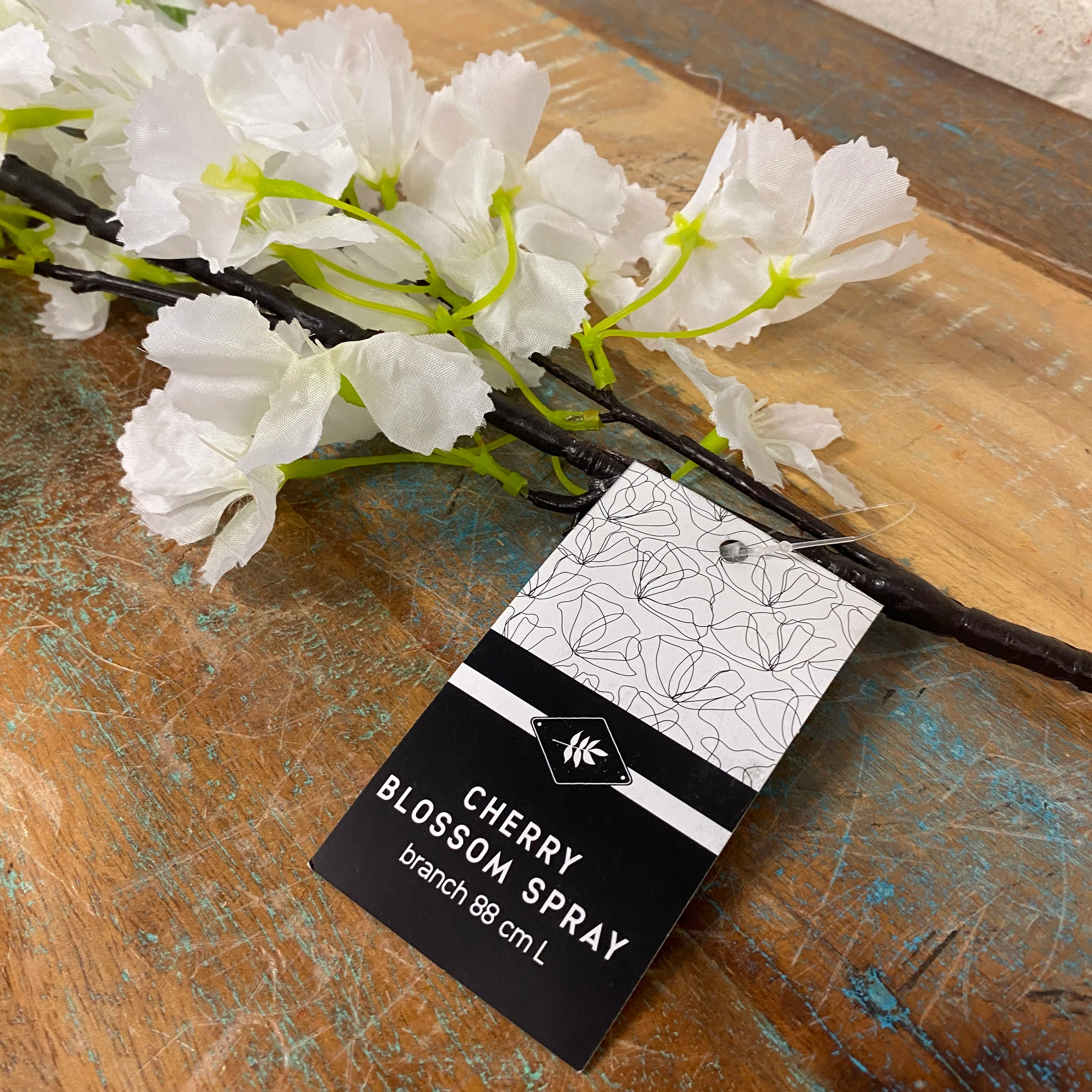 Kunstblume Kirschblüte hell weiß Kunststoff Zweig Deko - Image 4