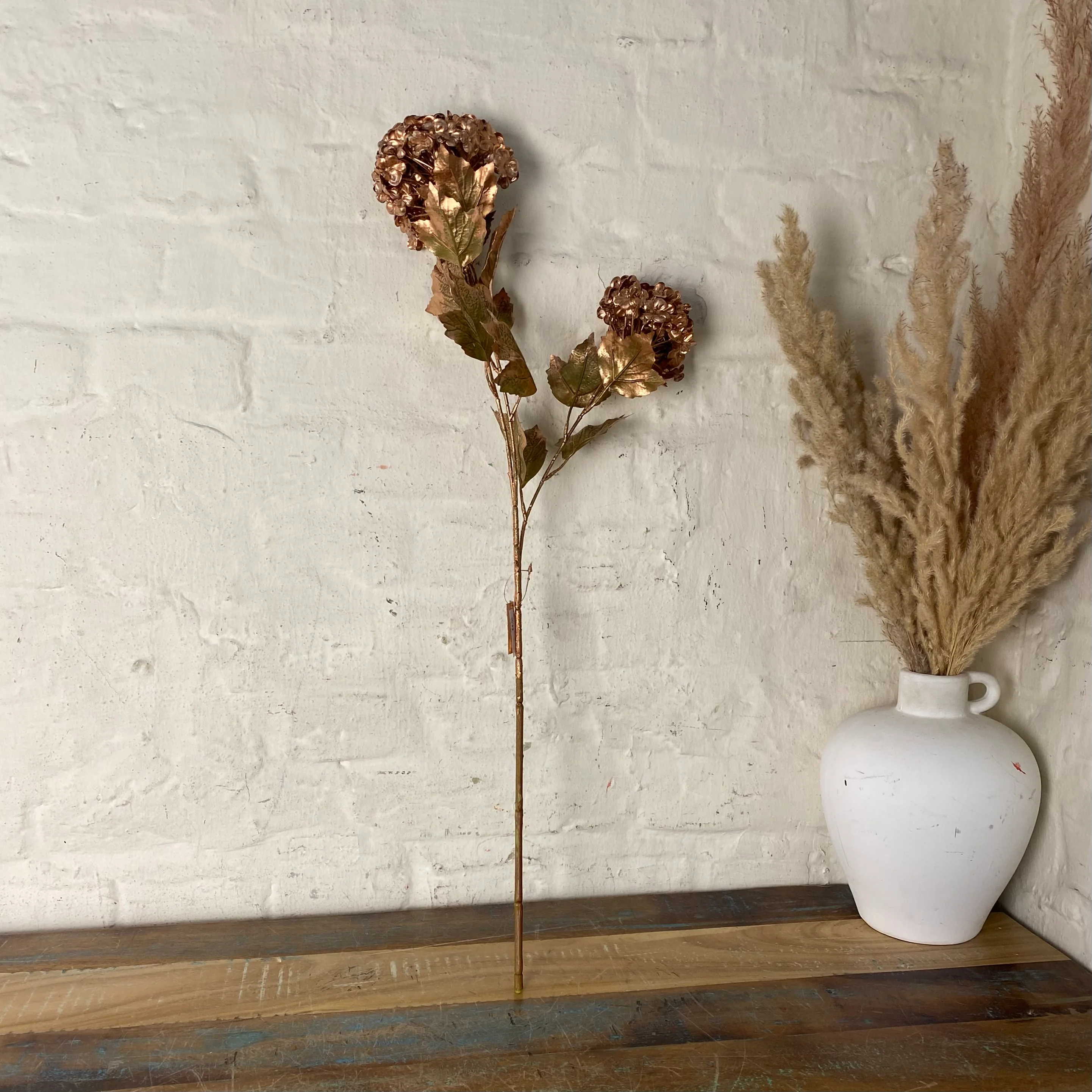Dekoblume Kunstzweig Viburnum kupferfarben Kunststoff Dekoartikel