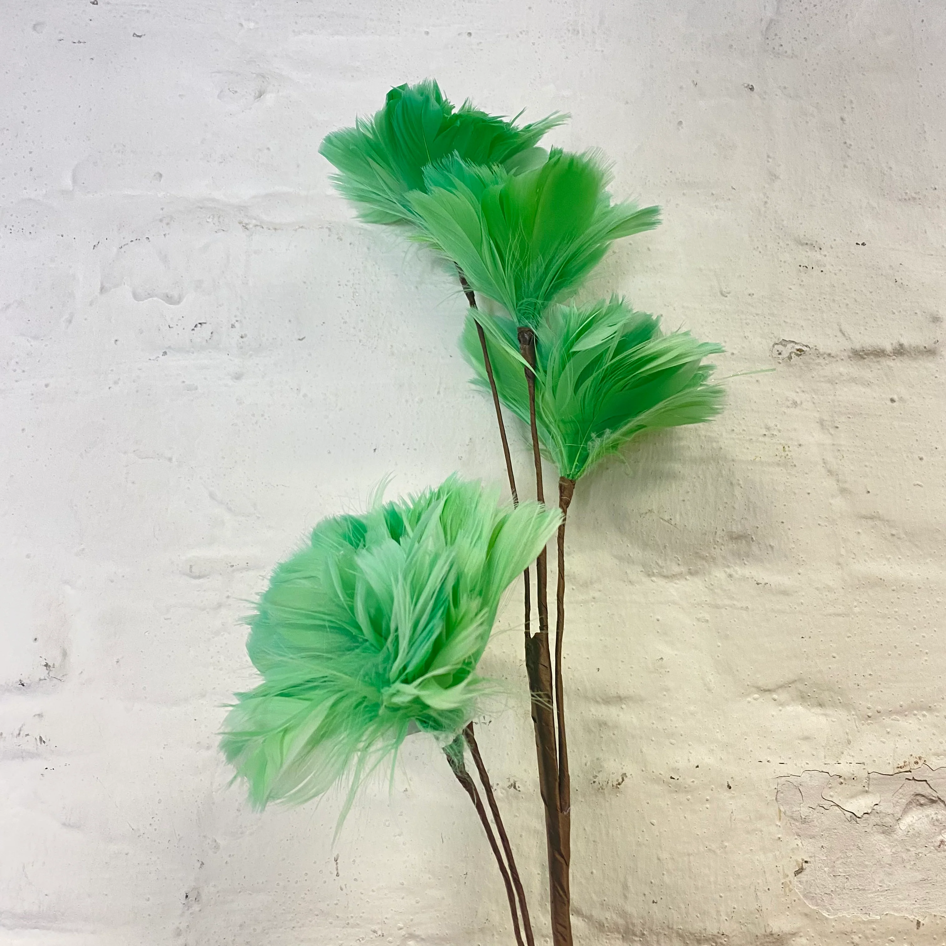 Künstlicher Zweig Federblumen grün 85cm - Image 4