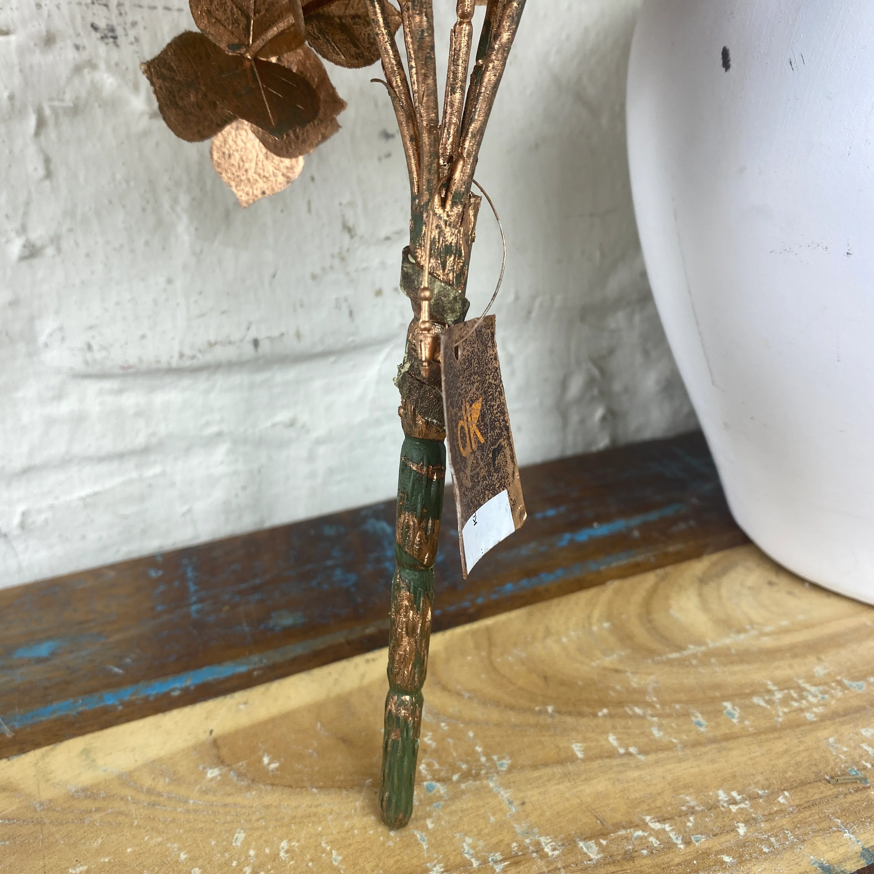 Künstlicher Zweig Silk Dry Eukalyptus kupferfarben Kunstpflanze 50cm Deko - Image 6