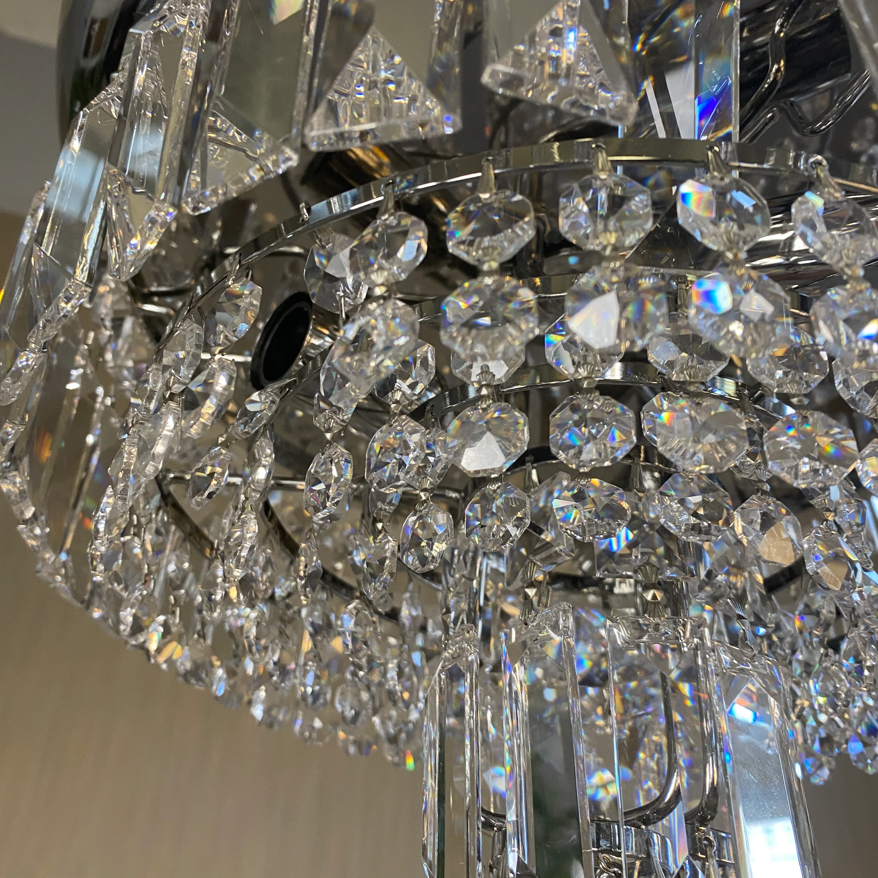 Chrom Deckenleuchte mit Kristallbehang – Lampe Turin S - Image 3