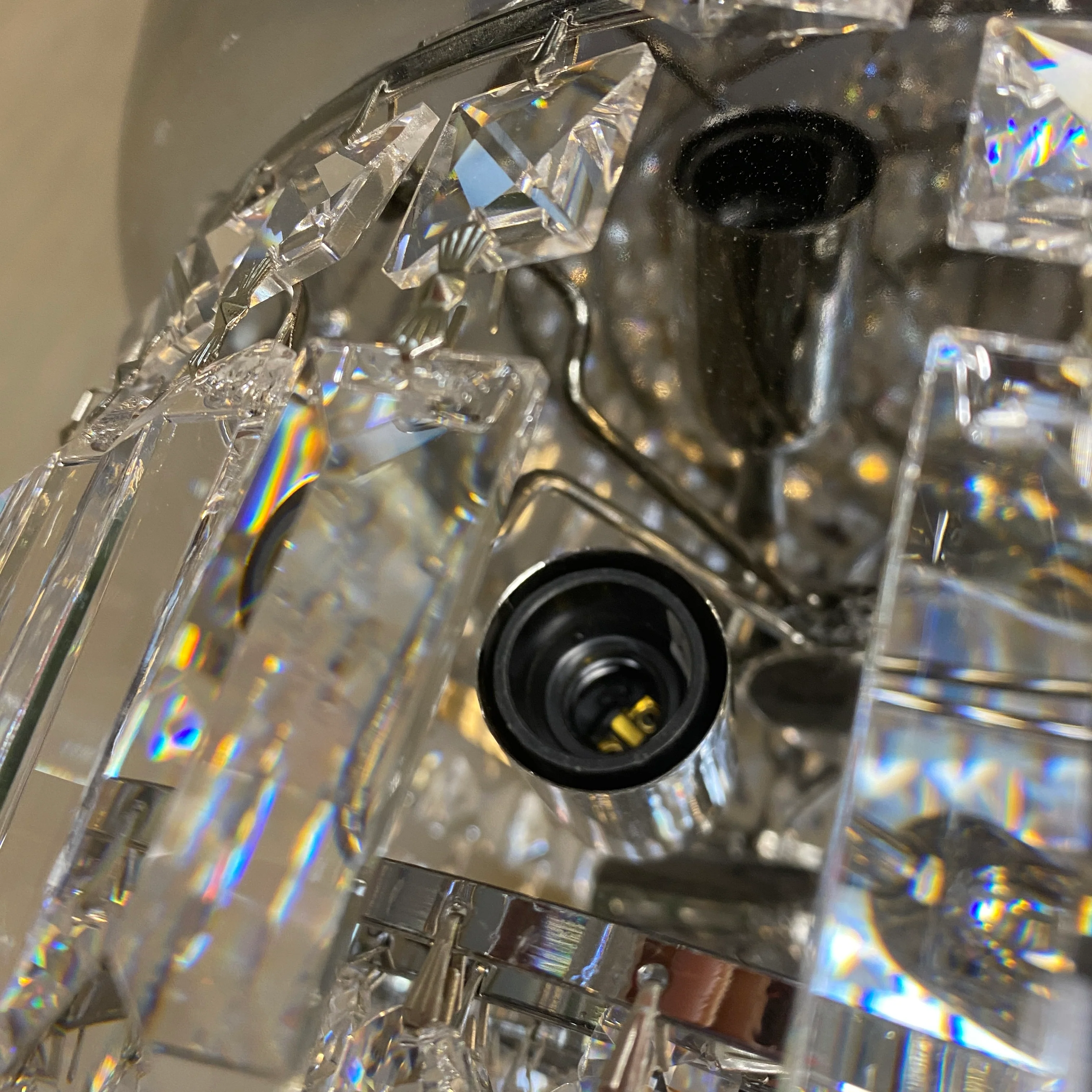 Chrom Deckenleuchte mit Kristallbehang – Lampe Turin S - Image 4