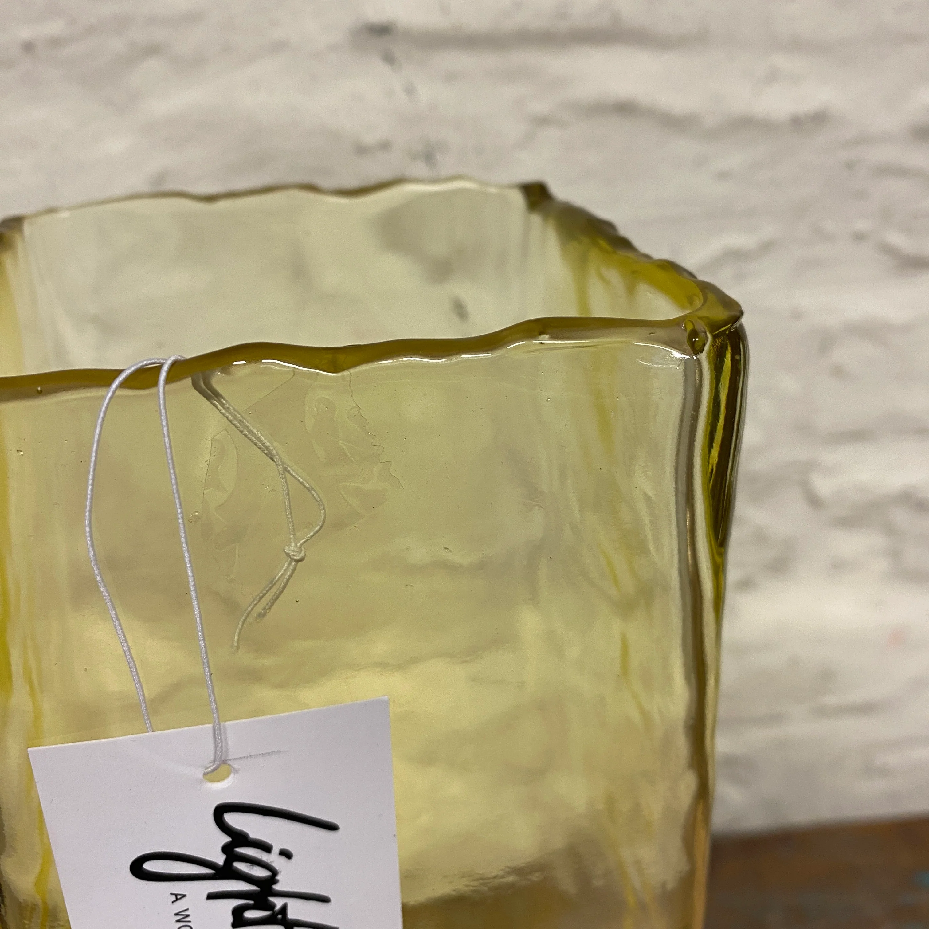 Light & Living Iduna Vase gelb Glas eckig Glasvase Deko - Image 5