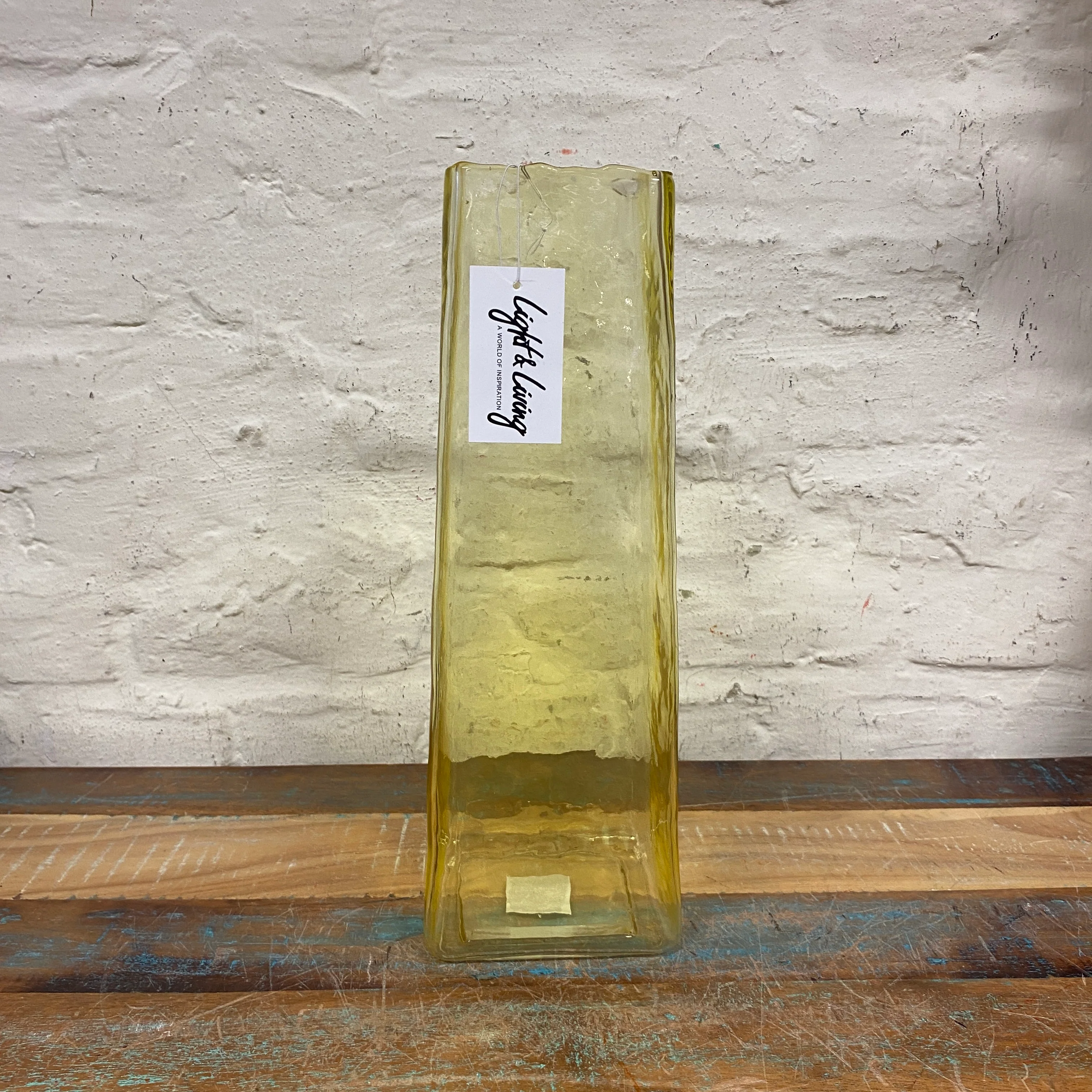 Light & Living Iduna Vase gelb Glas eckig Glasvase Deko - Image 7