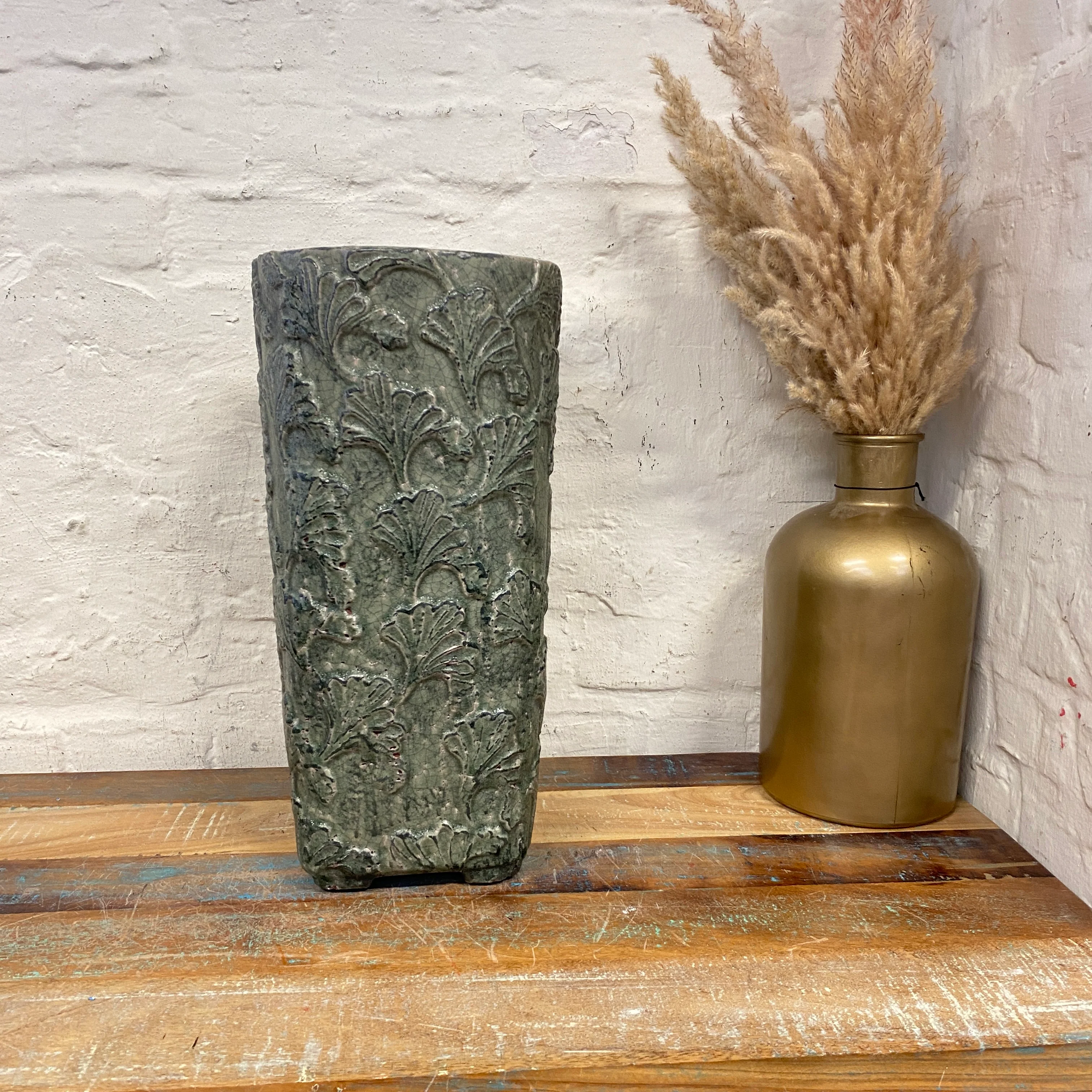 PTMD Serino L Vase grün grau Keramik 43 cm Blumentopf - Image 7