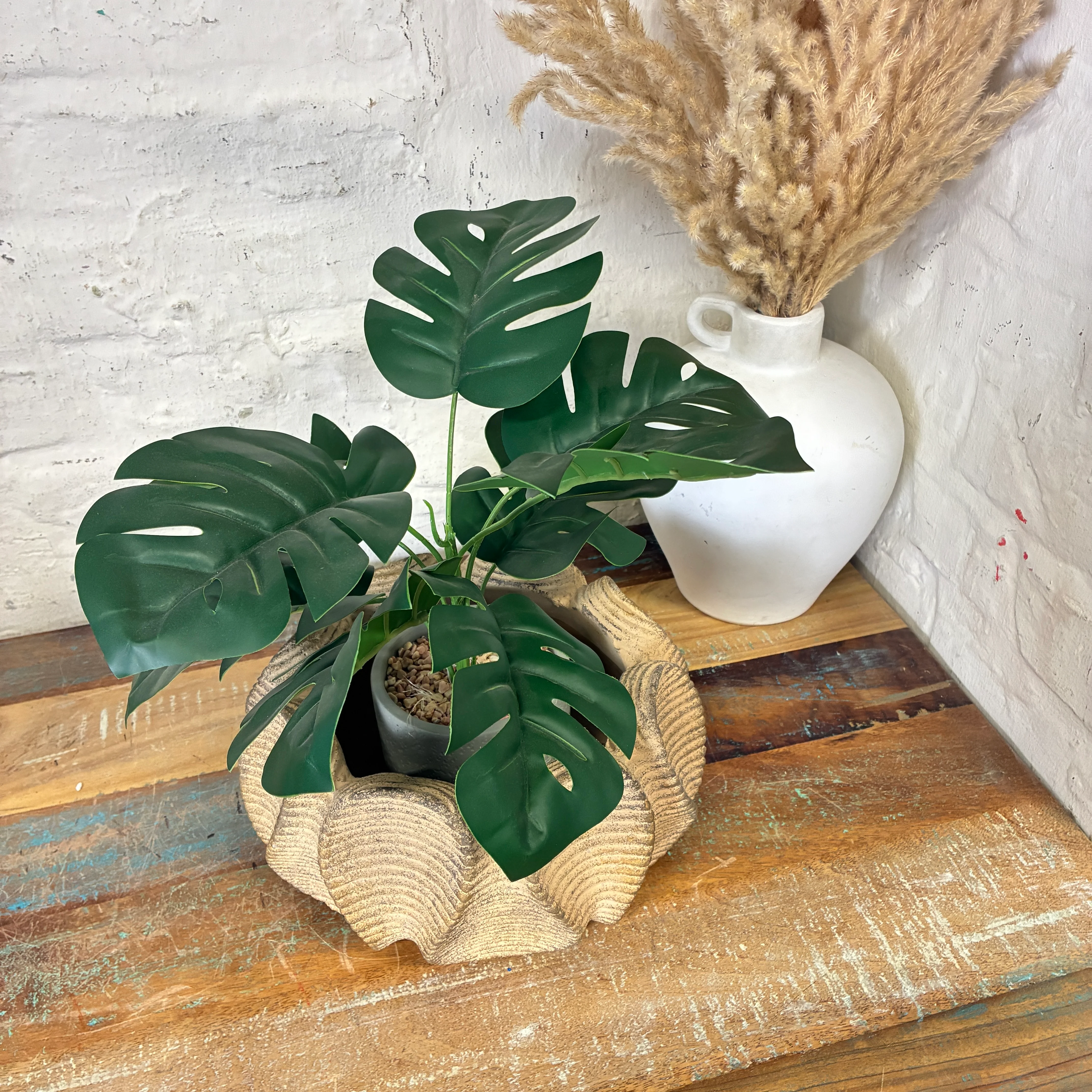 PTMD Blumentopf Waxy braun Zement 25cm - Image 2