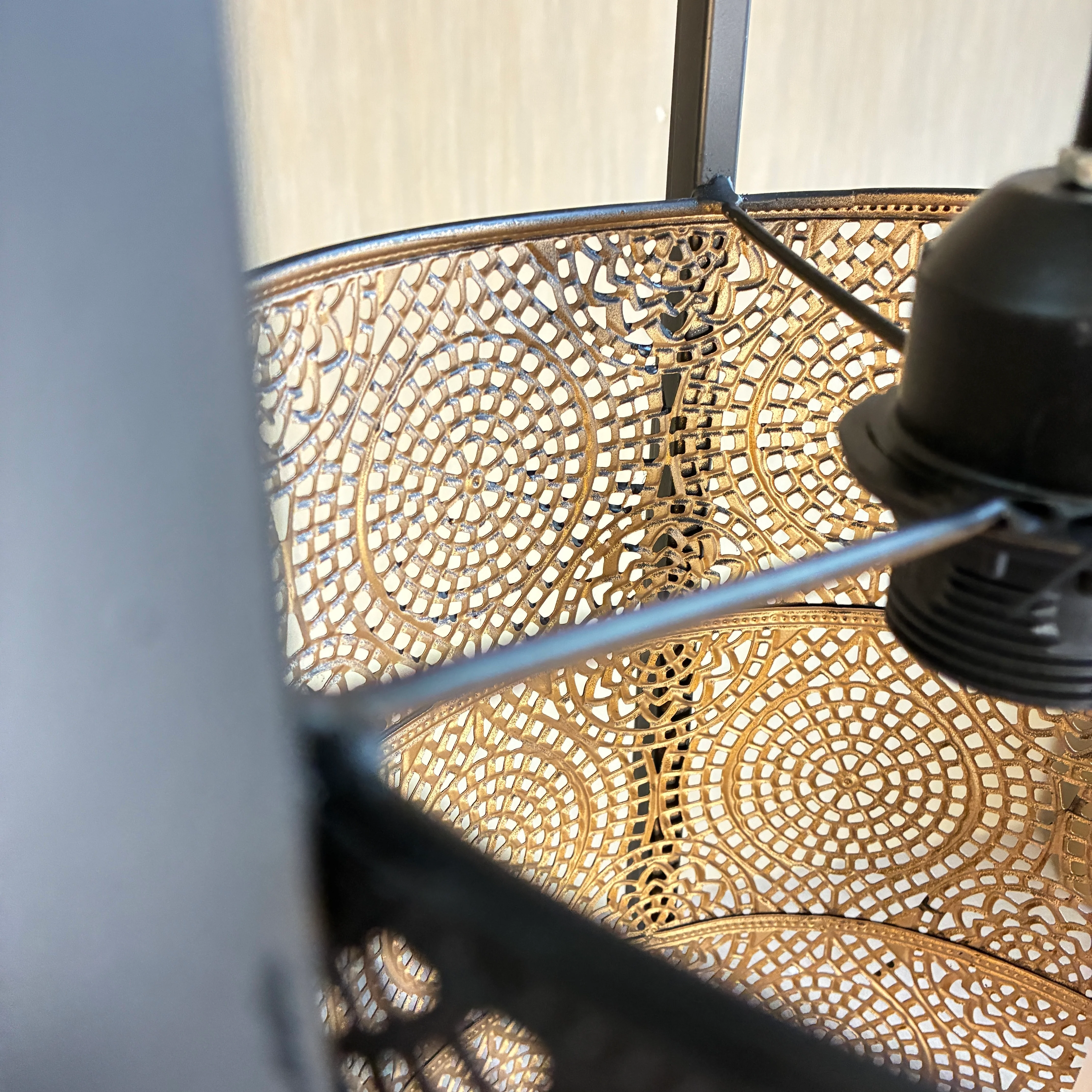 PTMD Sten Deckenlampe  schwarz goldfarbig Metall 43cm  Lampe - Image 3