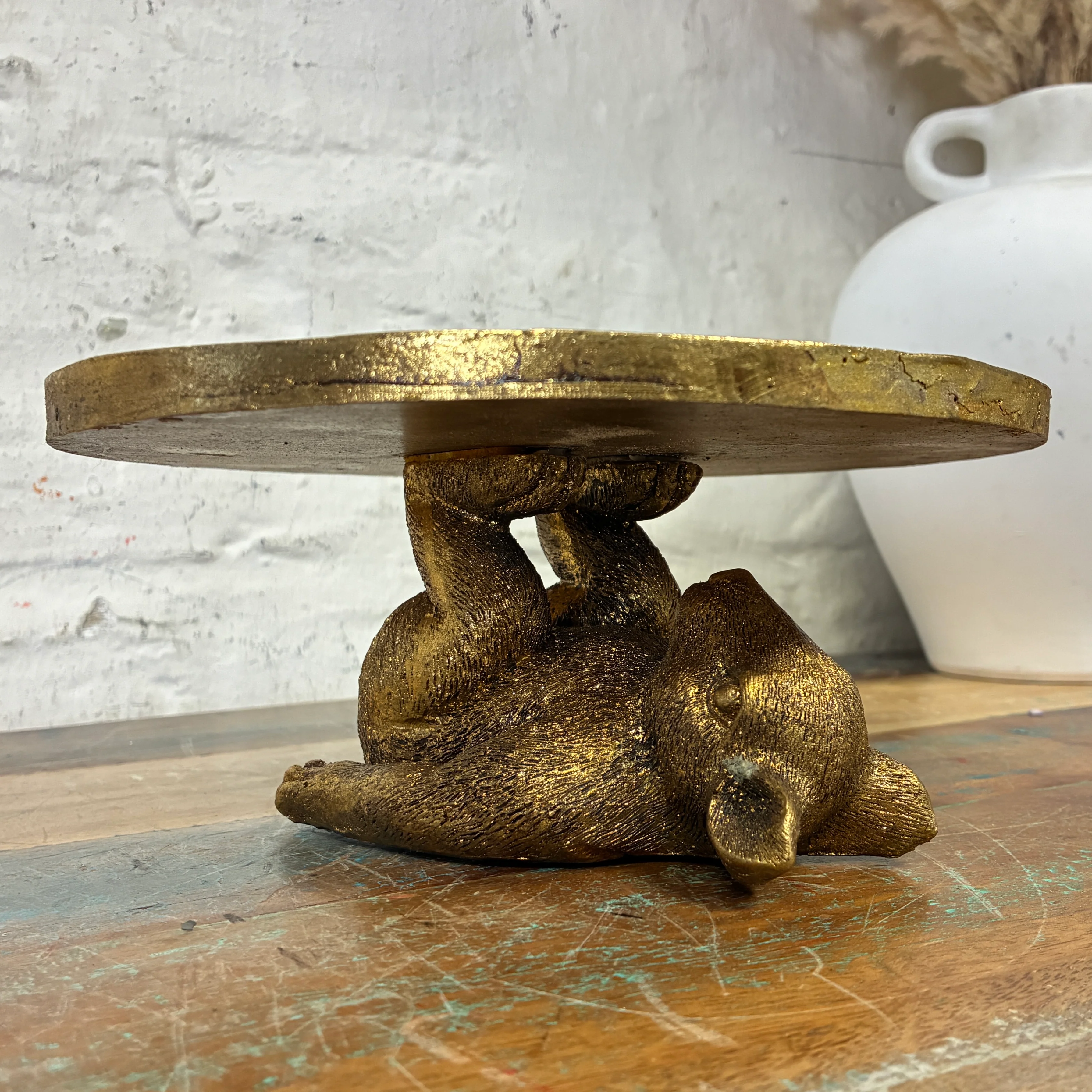 PTMD Kerzenhalter Miro Maus goldfarbig Kunststoff 20cm