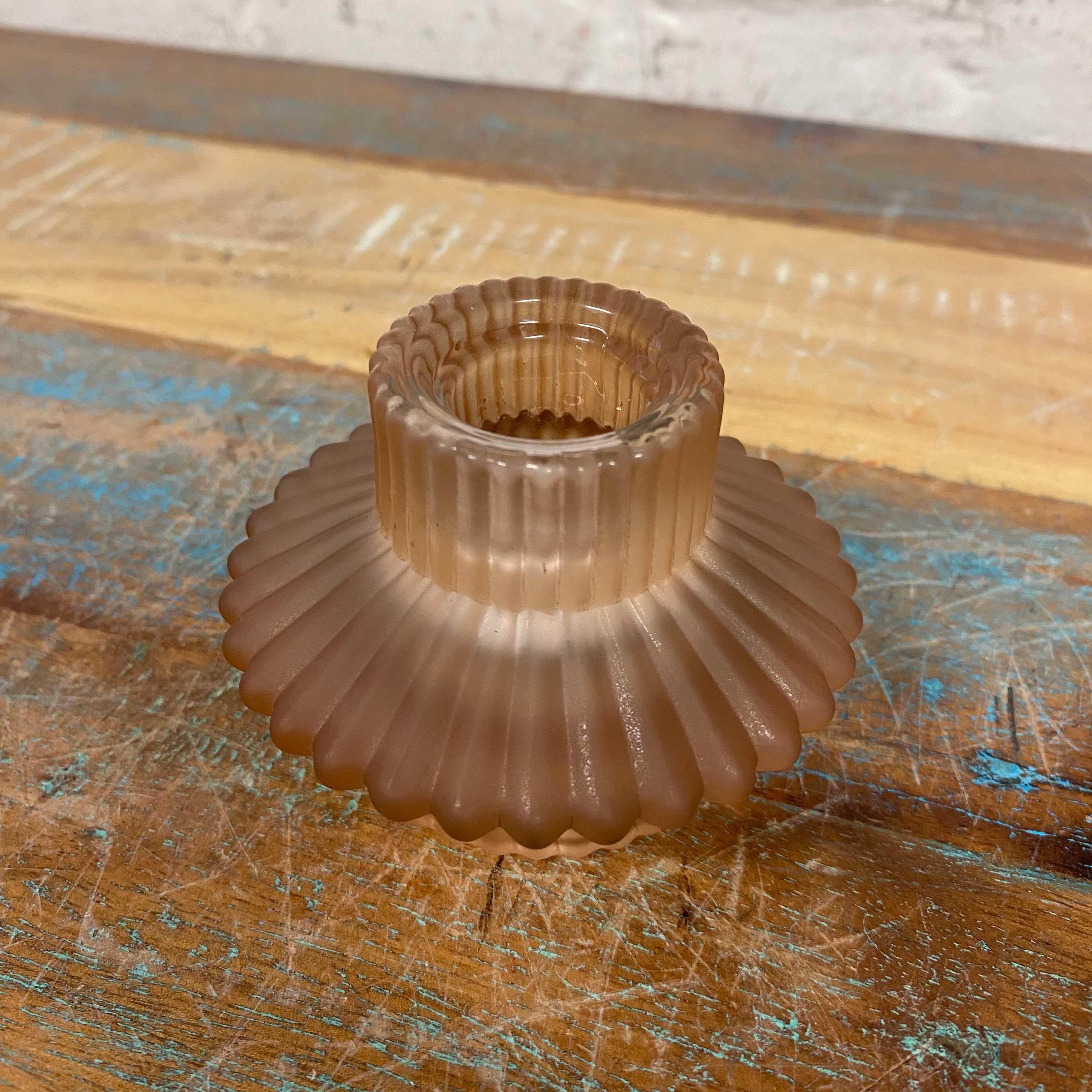 PTMD Tyve Duo Kerzenhalter hellbraun Glas matt Teelichthalter