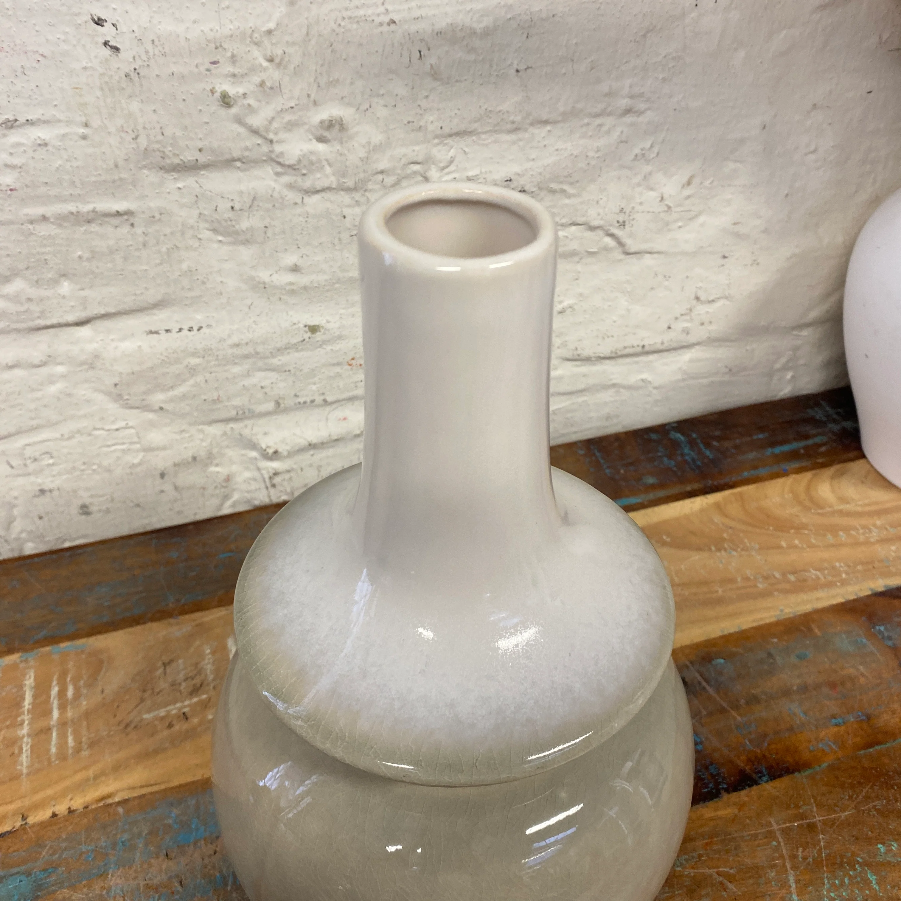 PTMD Cyra M Vase creme grau Keramik 28cm Deko Blumenvase - Image 3