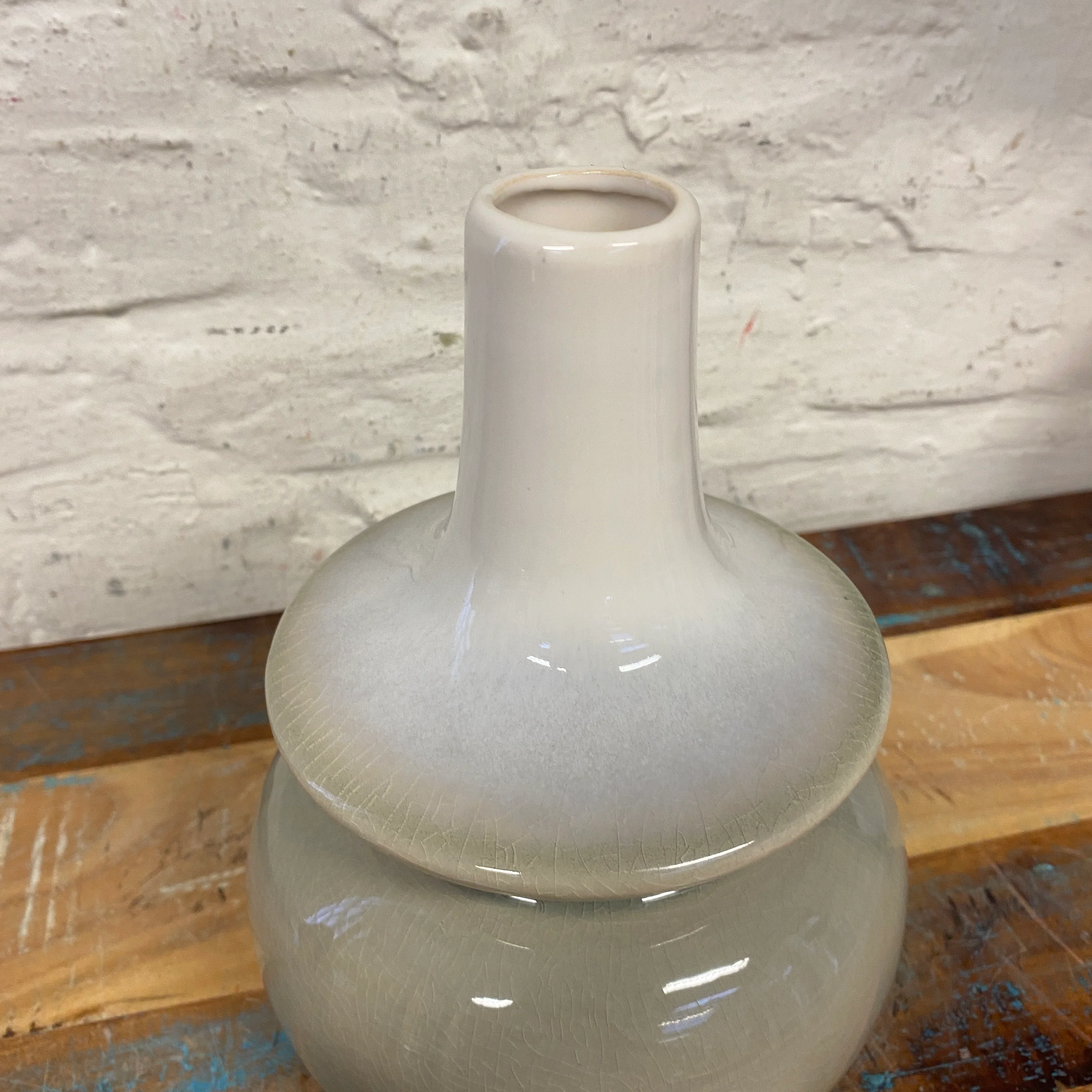 PTMD Cyra S Vase creme grau Keramik 23cm Deko Blumenvase - Image 2