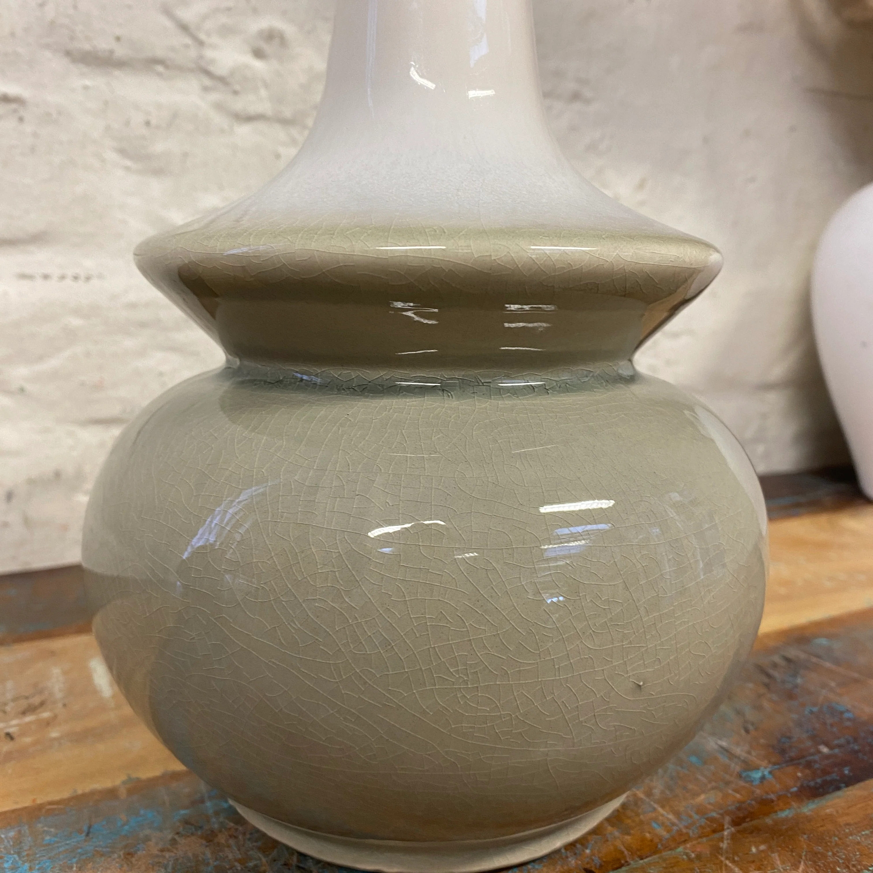 PTMD Cyra S Vase creme grau Keramik 23cm Deko Blumenvase - Image 3