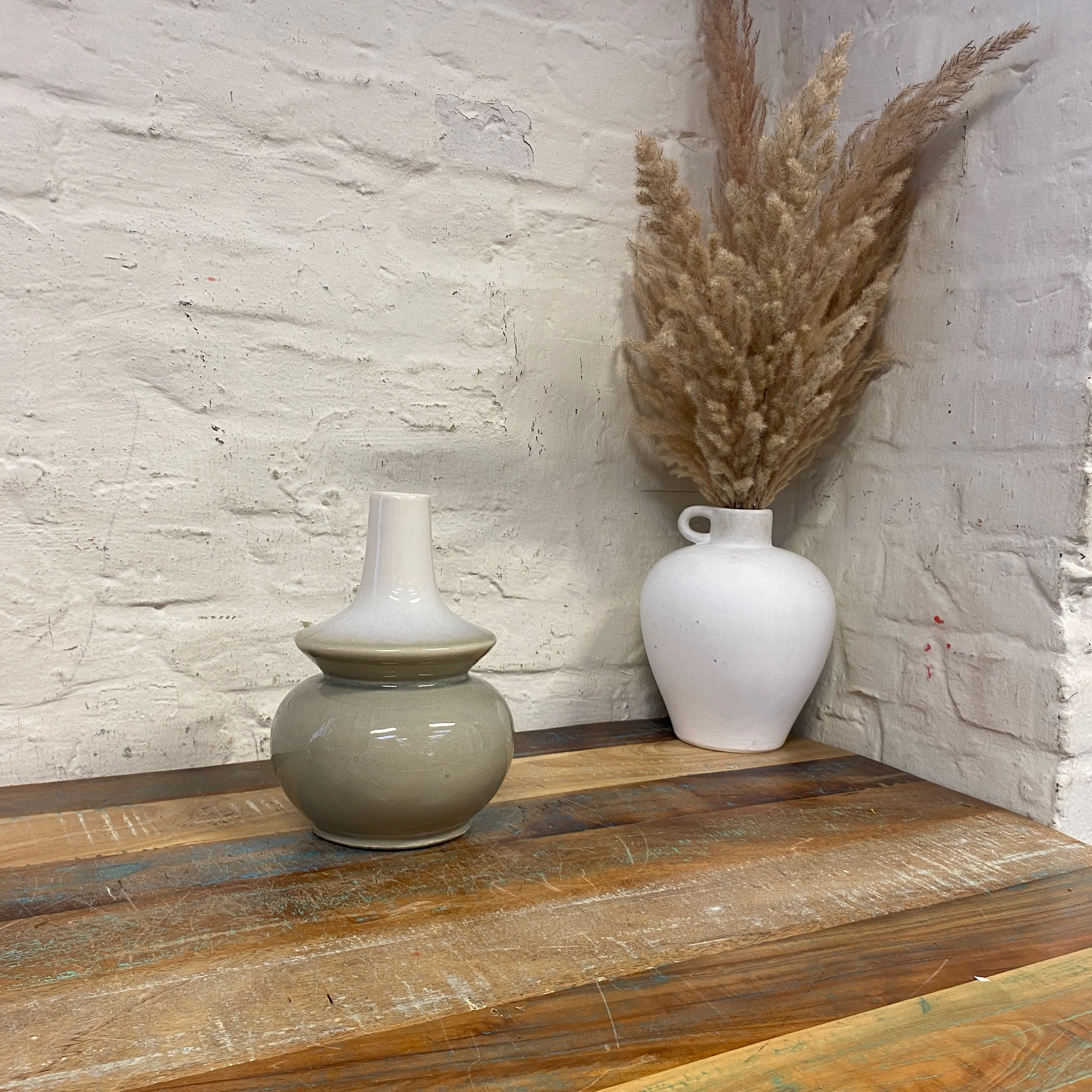 PTMD Cyra S Vase creme grau Keramik 23cm Deko Blumenvase - Image 5