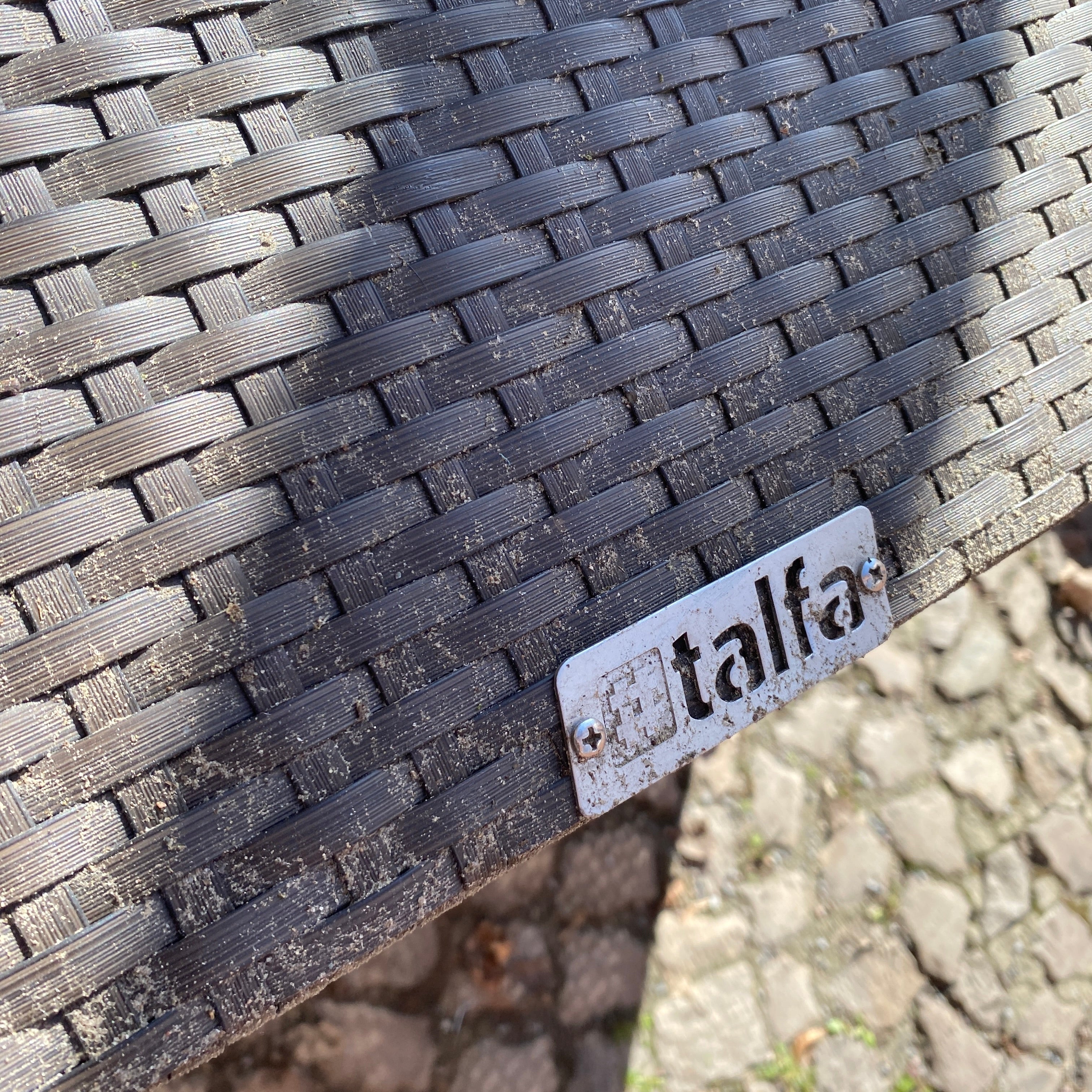 Outdoor Gartentisch gebraucht grau Rattan Kunststoff 125x75 - Image 6