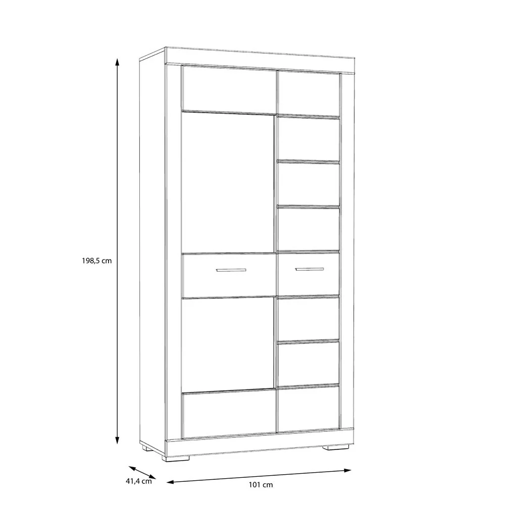 SANREMO Vitrine inkl. Beleuchtung Weiß Schrank - Image 6