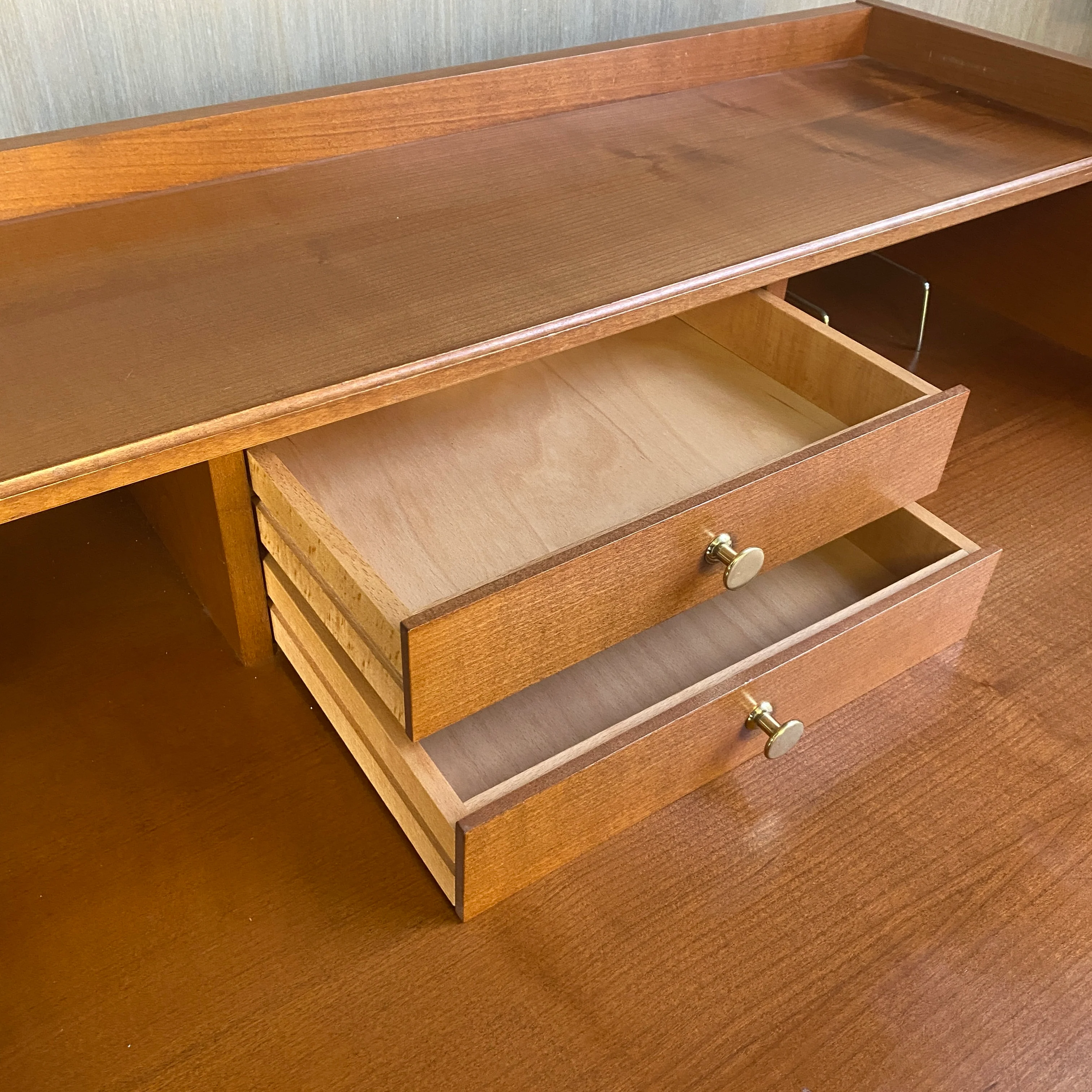 Landhausstil Schreibtisch Sekretär Kirsche Holz mit Aufsatz Schubladen – Tisch gebraucht - Image 6