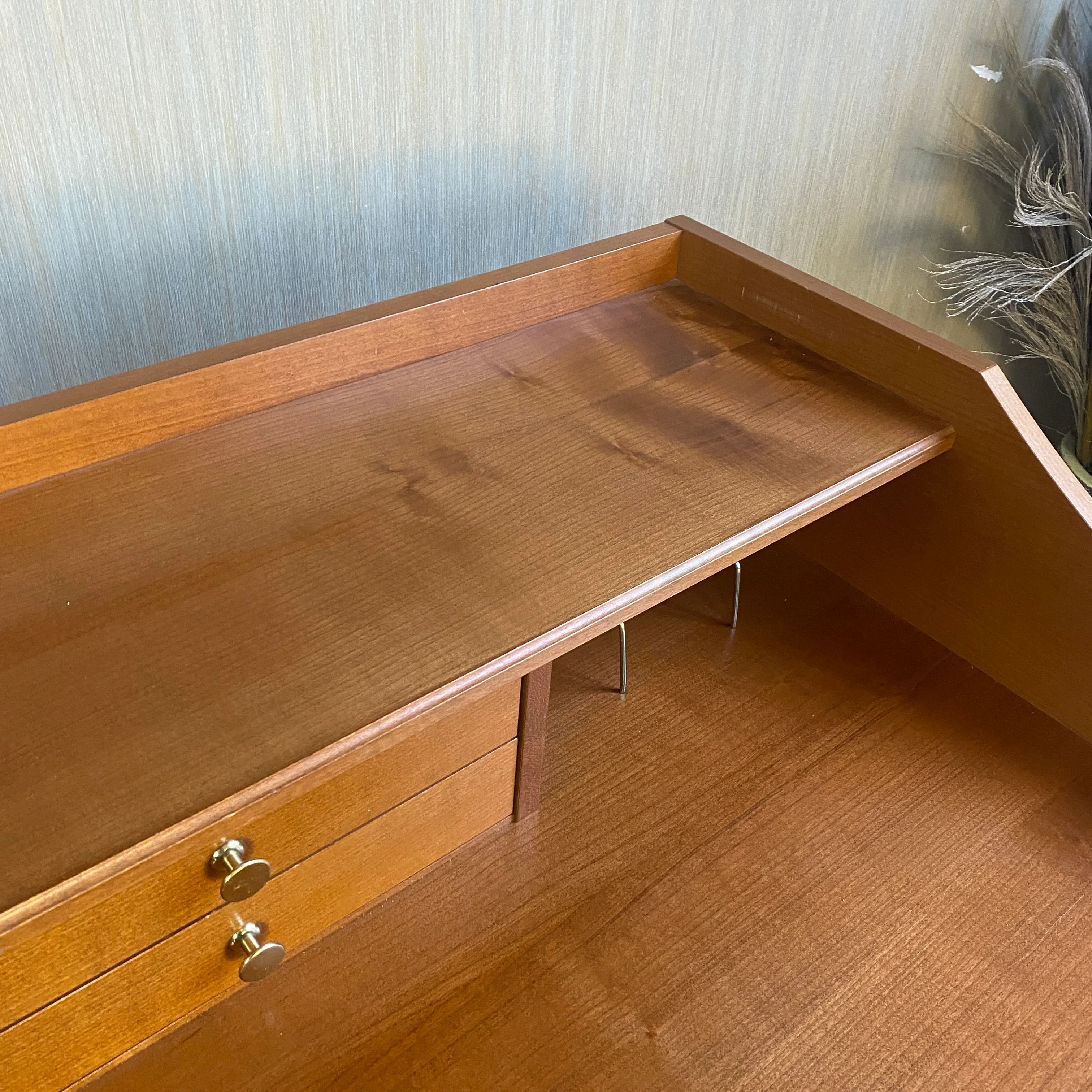 Landhausstil Schreibtisch Sekretär Kirsche Holz mit Aufsatz Schubladen – Tisch gebraucht - Image 8