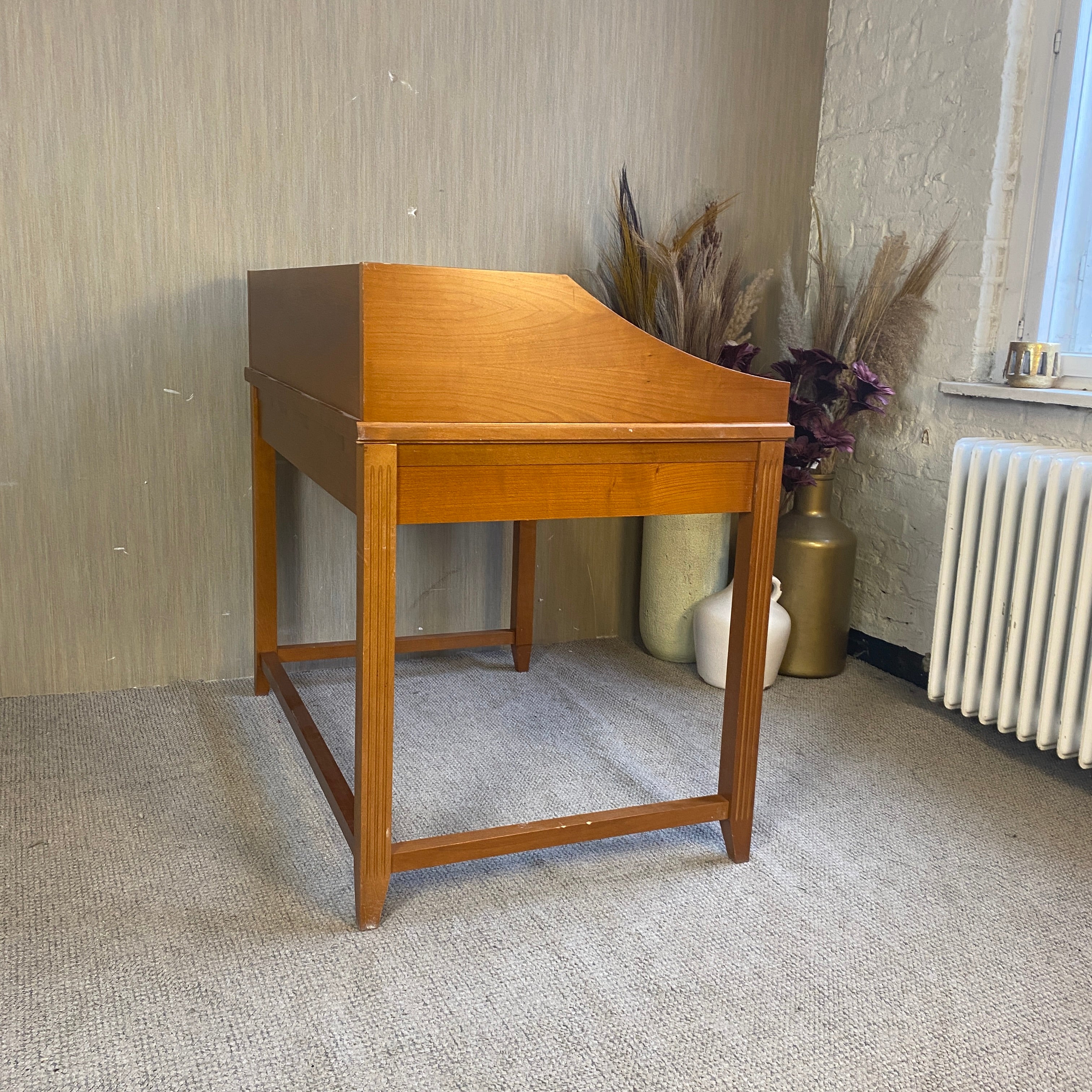 Landhausstil Schreibtisch Sekretär Kirsche Holz mit Aufsatz Schubladen – Tisch gebraucht - Image 9