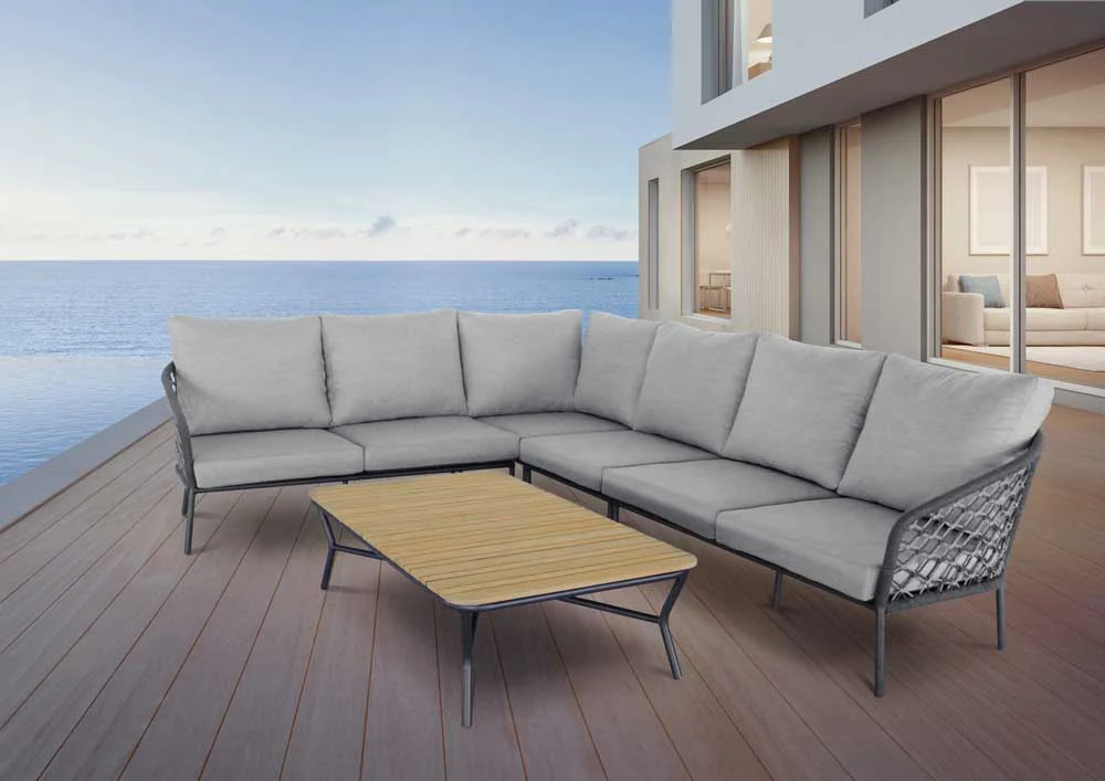 Seitenteil Lounge Mali 2-Sitzer rechts Anthrazit/Grau Design Outdoor Sofa - Image 3