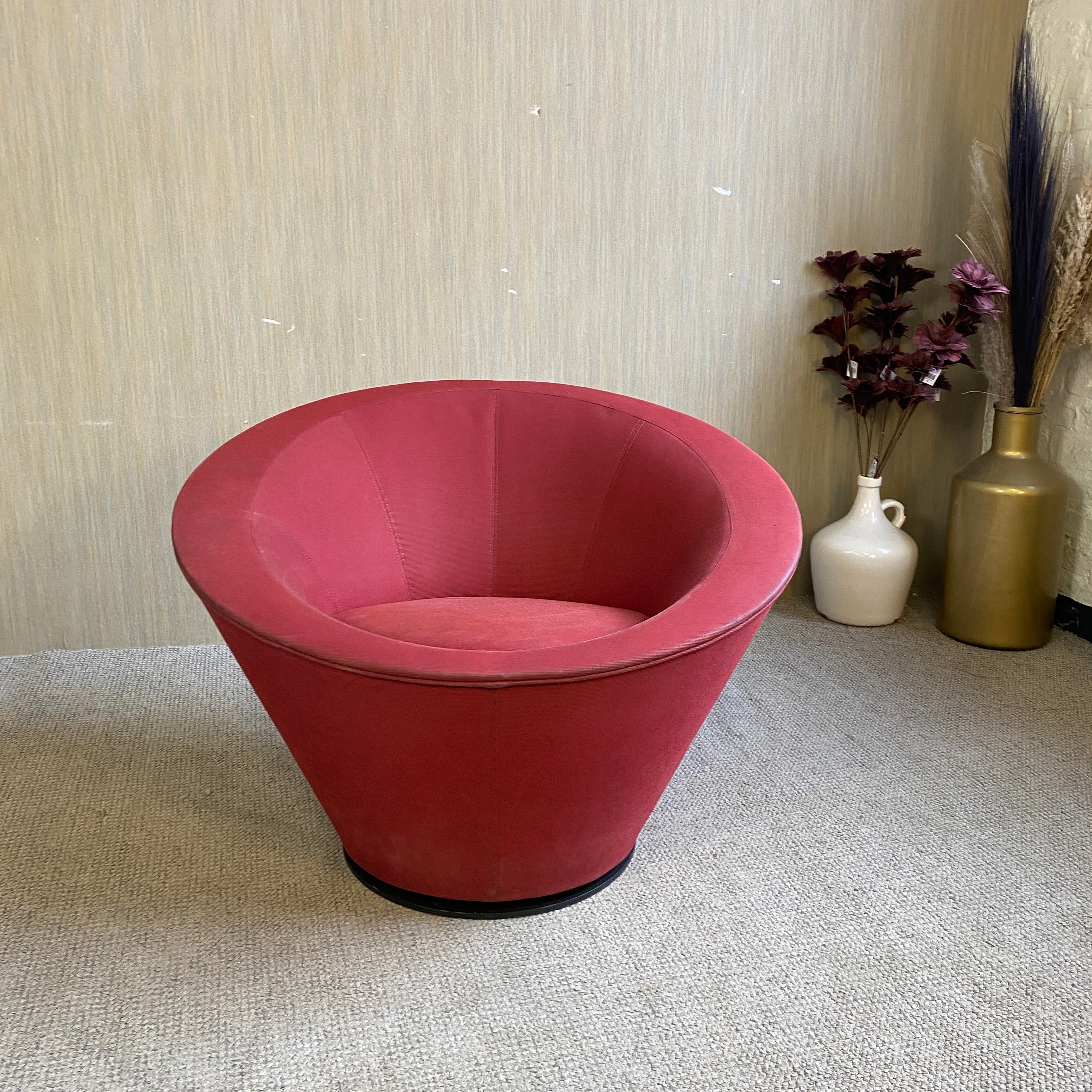 Tacchini Girola Drehsessel Rot Design Sessel gebraucht - Image 3