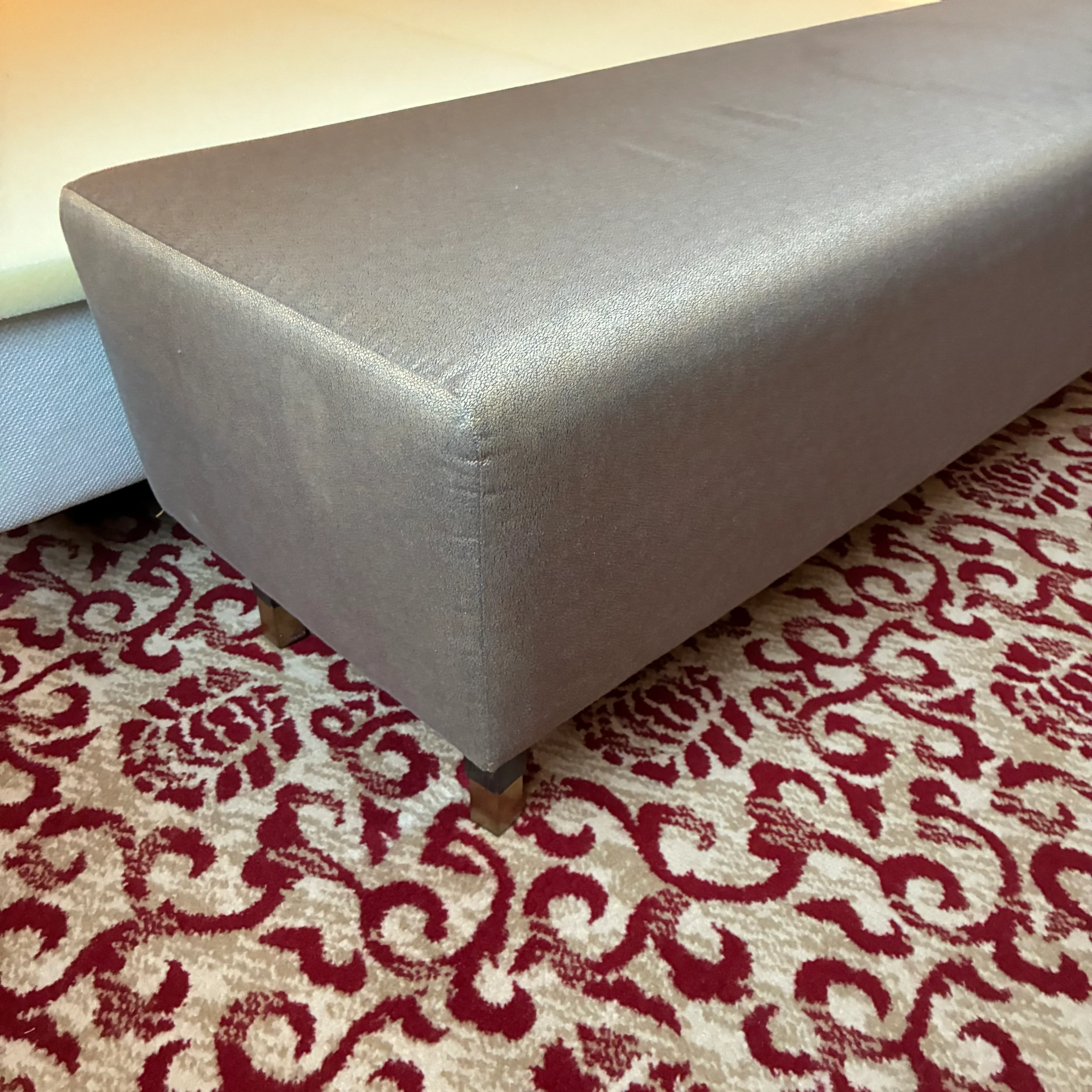 Bettbank Sitzbank Silber golden Atlantic Hotel Hamburg Stoff – 160cm gebraucht - Image 5