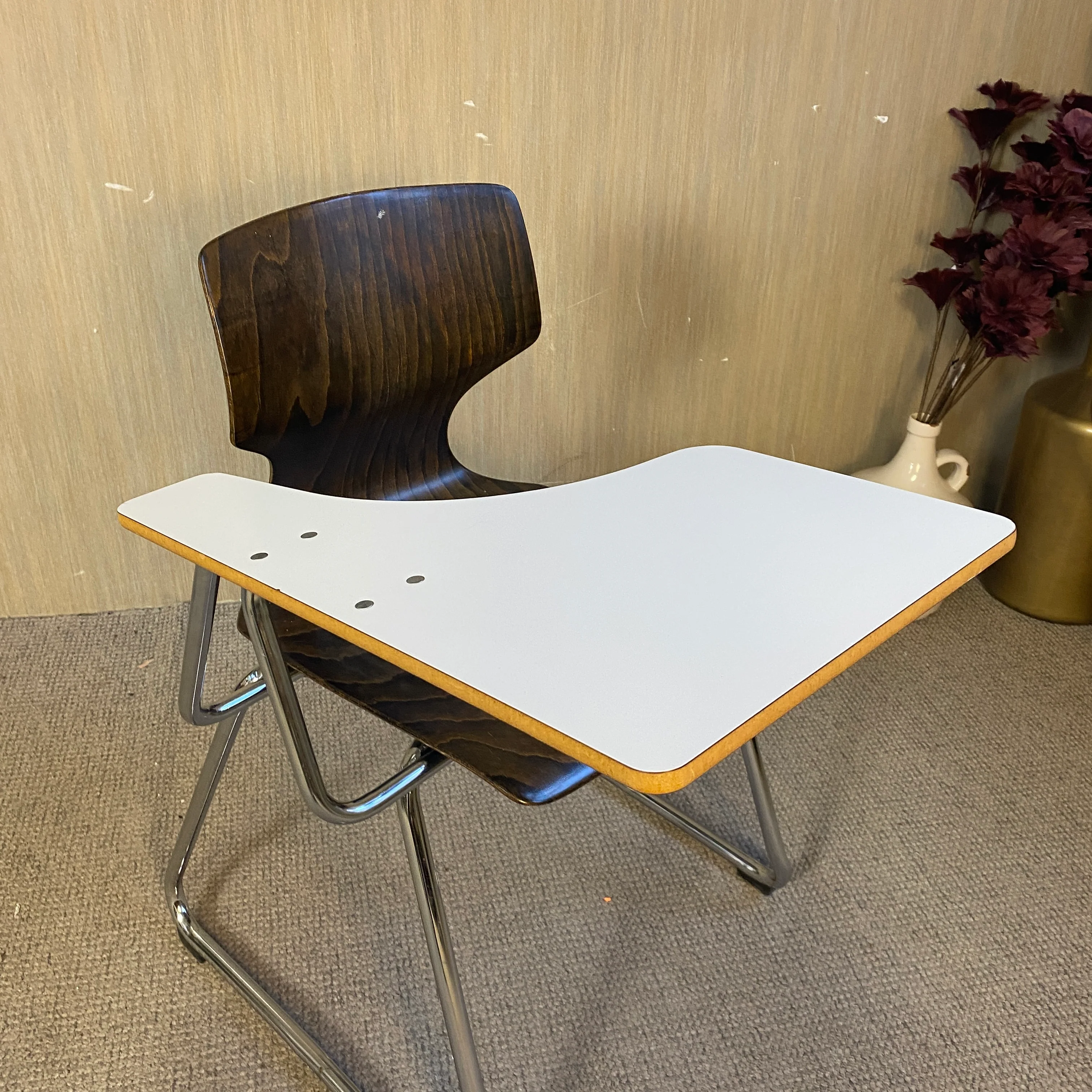 Schreibplatte Weiß Chrom Vintage – Tischzubehör gebraucht - Image 5