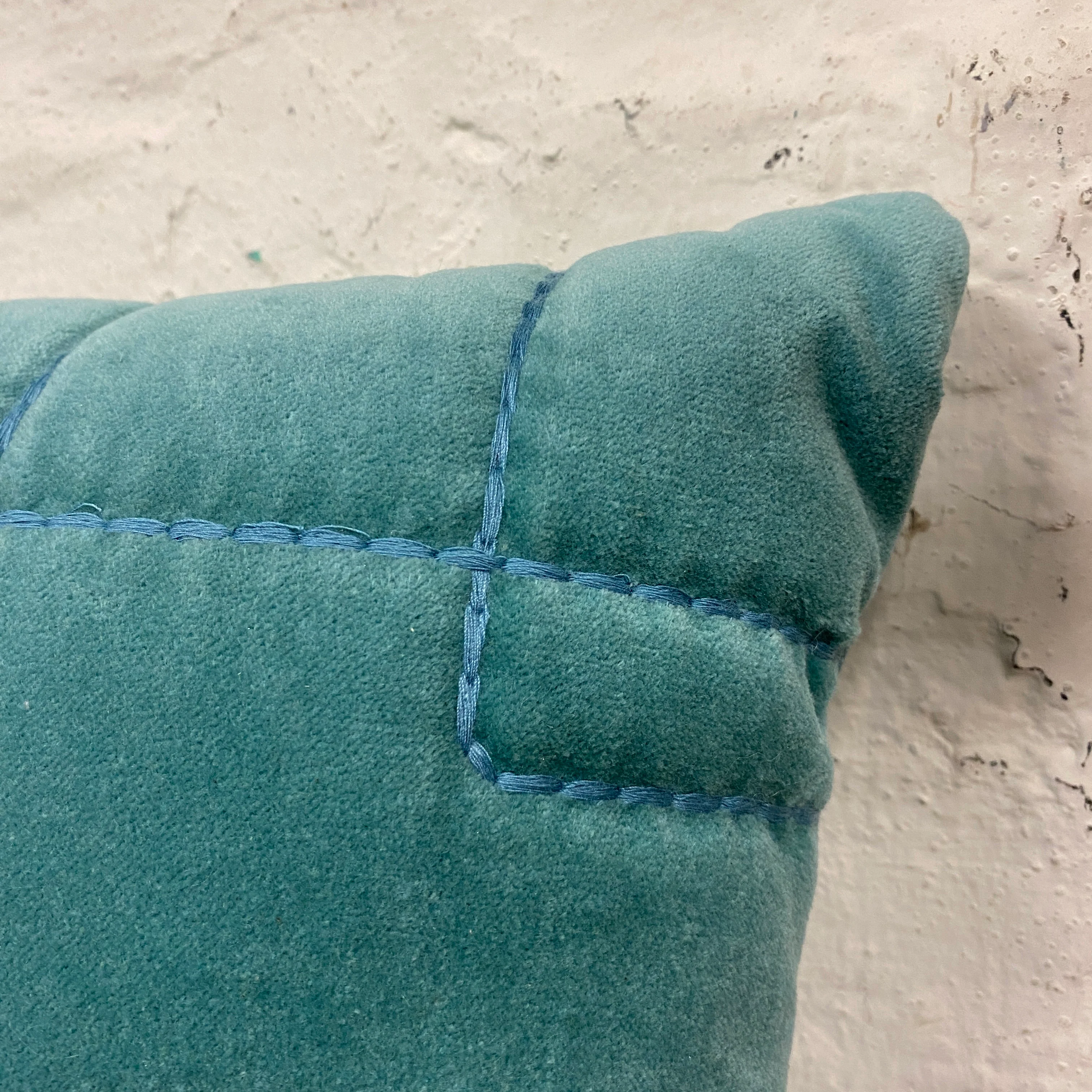 Unique Living Nika Zierkissen türkis blau gesteppt Dekokissen 45x45 Neuware - Image 5