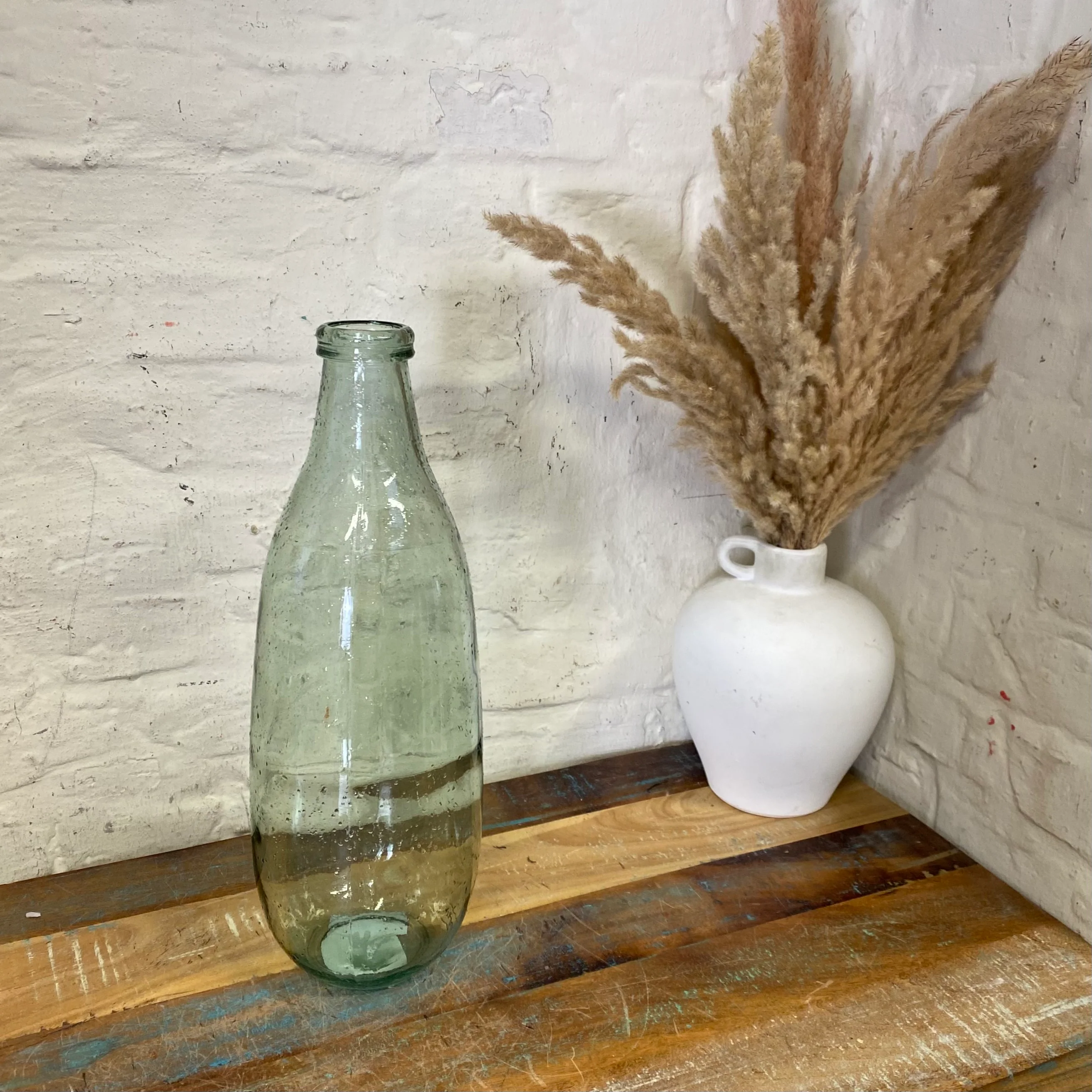 Greensboro Flaschenvase recyceltes Glas hellgrün 40cm Vase