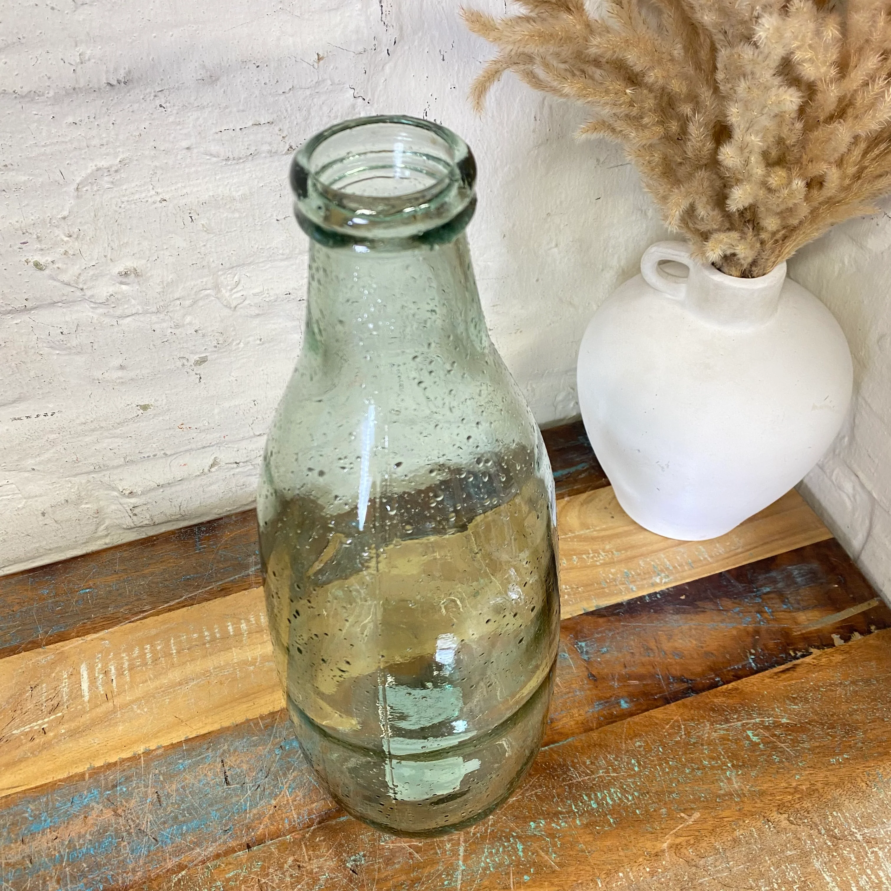 Greensboro Flaschenvase recyceltes Glas hellgrün 40cm Vase - Image 4