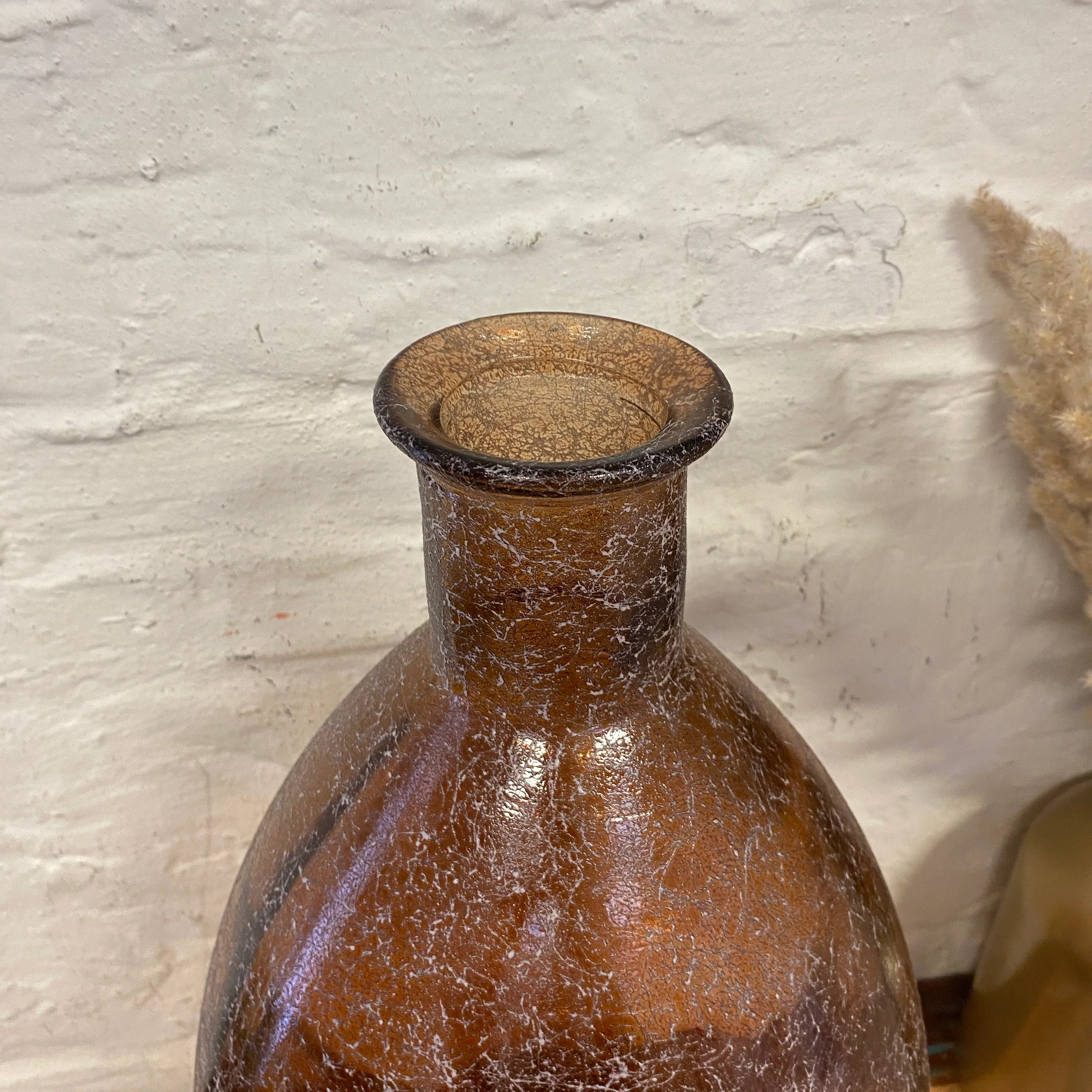 Vase Bodenvase Braun reyceltes Glas Vintage Deko 59cm Vase - Image 3
