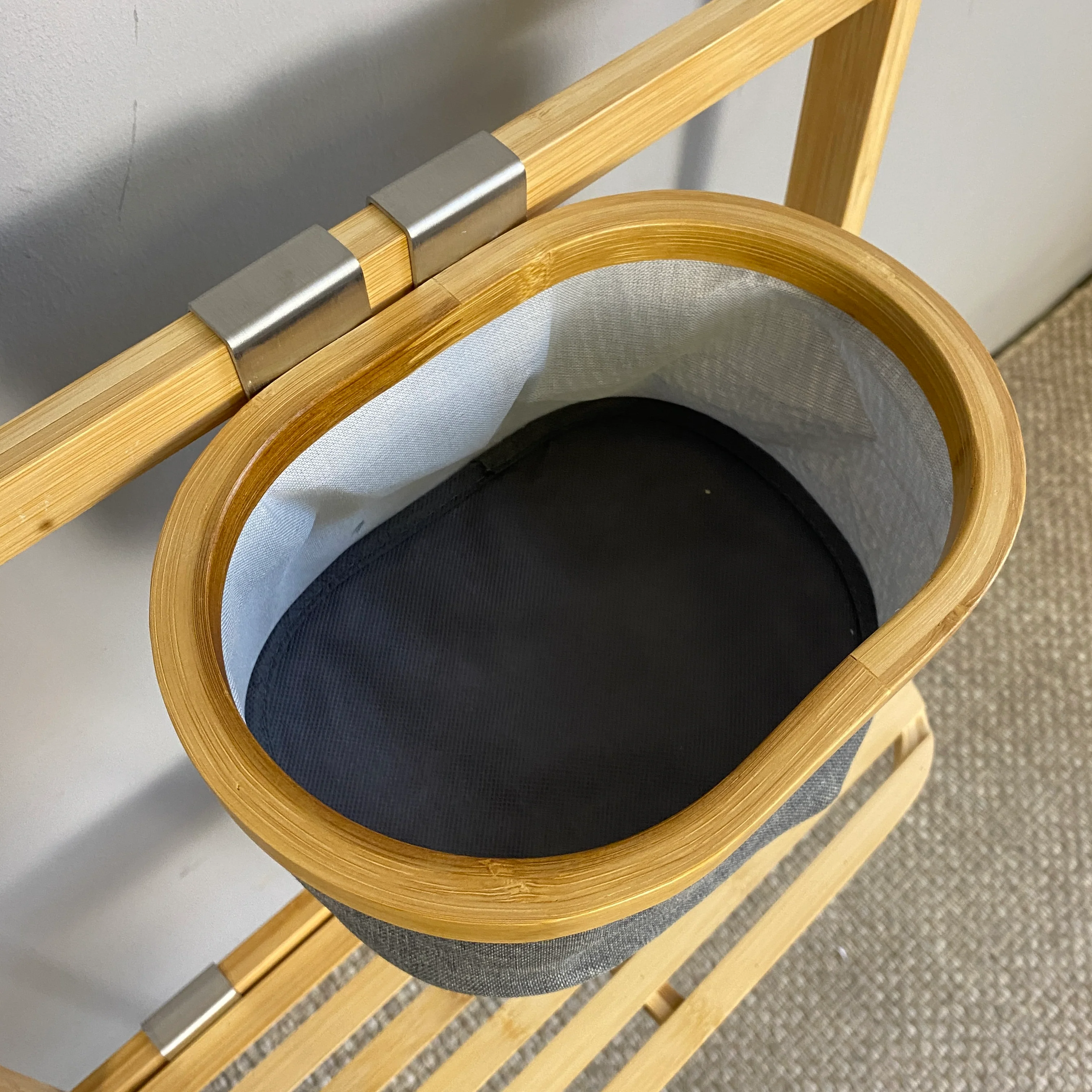 Leitmotiv Wandregal neu Bambus mit Spiegel Korb Garderobe - Image 3